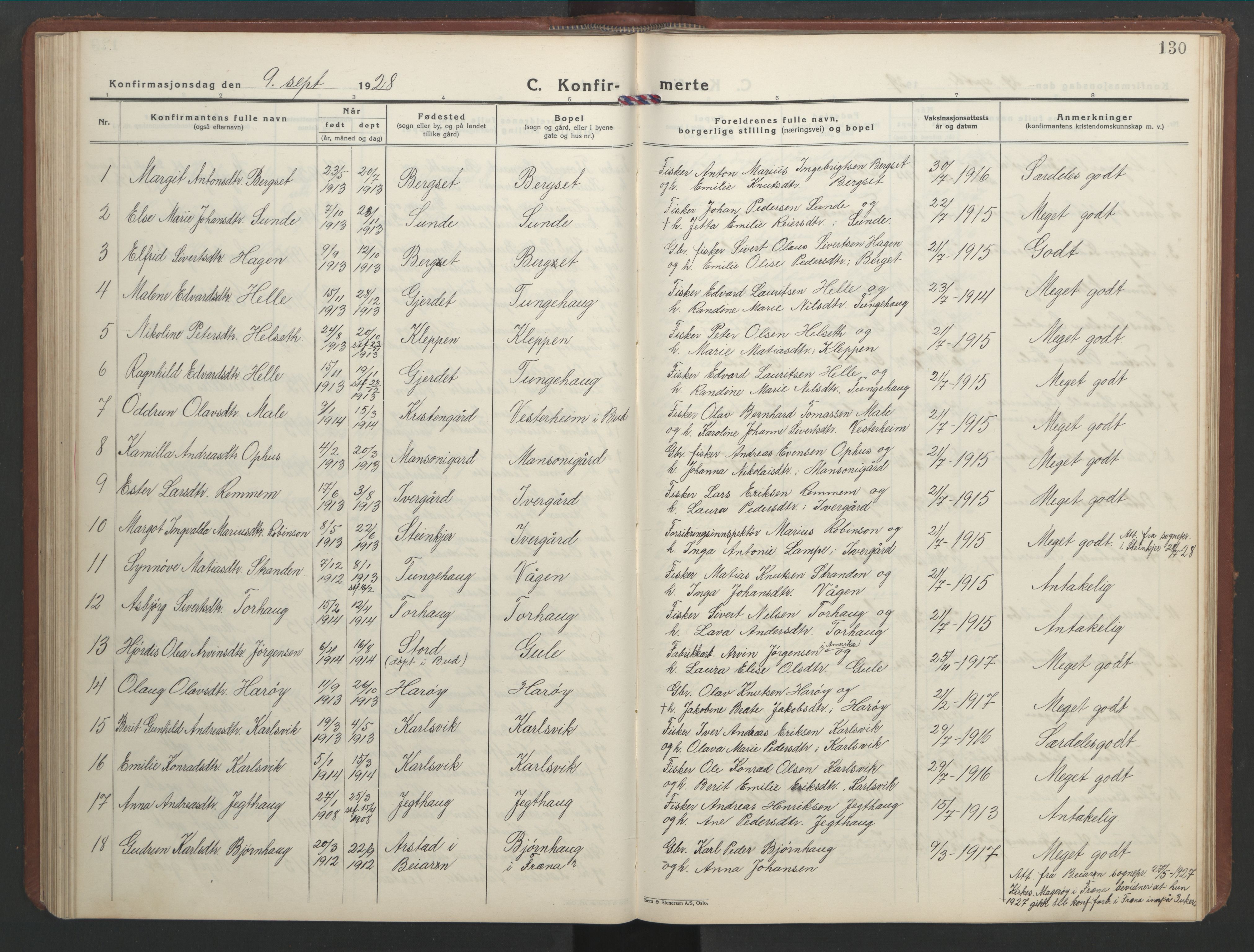 Ministerialprotokoller, klokkerbøker og fødselsregistre - Møre og Romsdal, AV/SAT-A-1454/566/L0775: Parish register (copy) no. 566C04, 1930-1946, p. 130