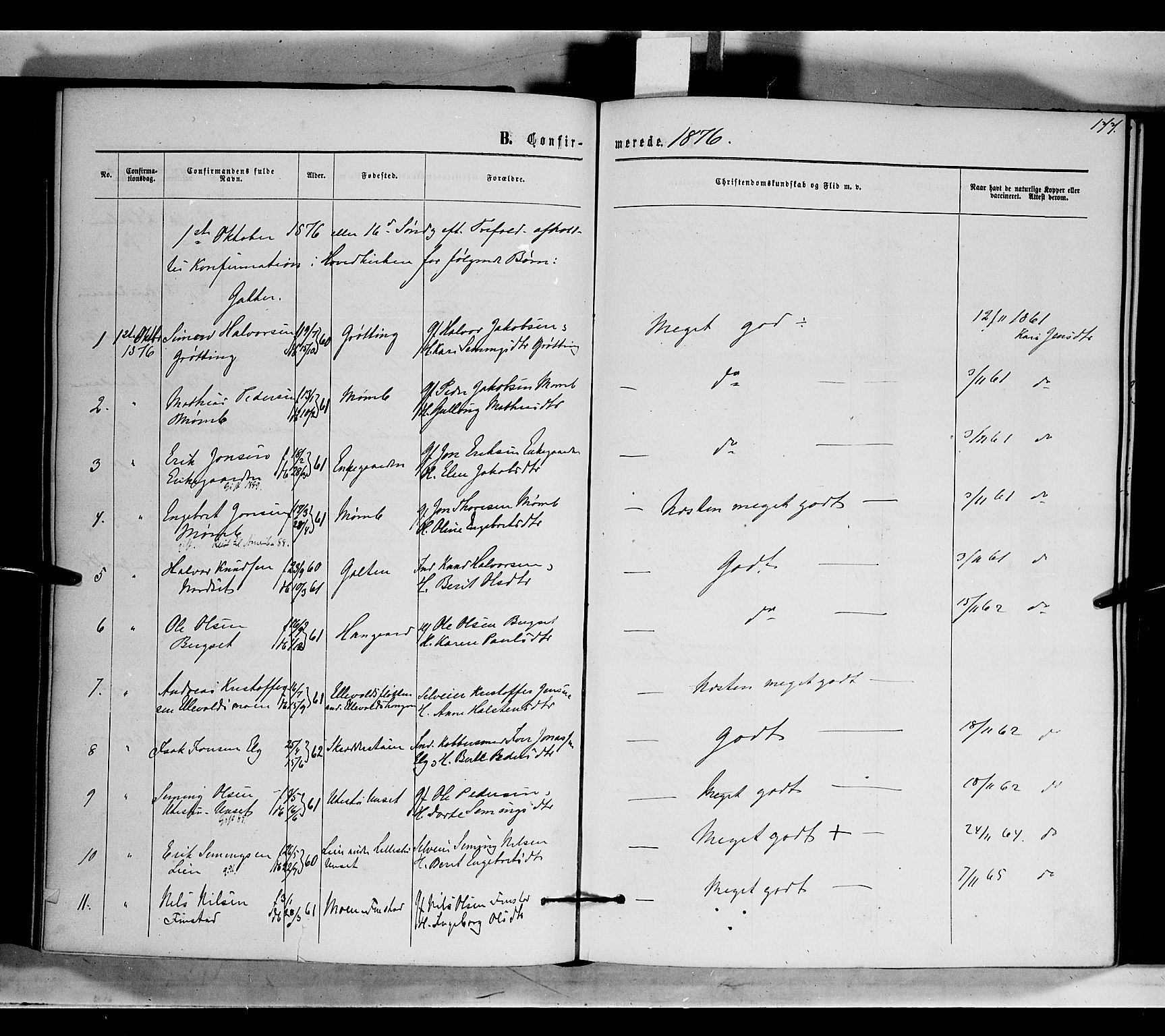 Rendalen prestekontor, AV/SAH-PREST-054/H/Ha/Haa/L0006: Parish register (official) no. 6, 1867-1877, p. 177