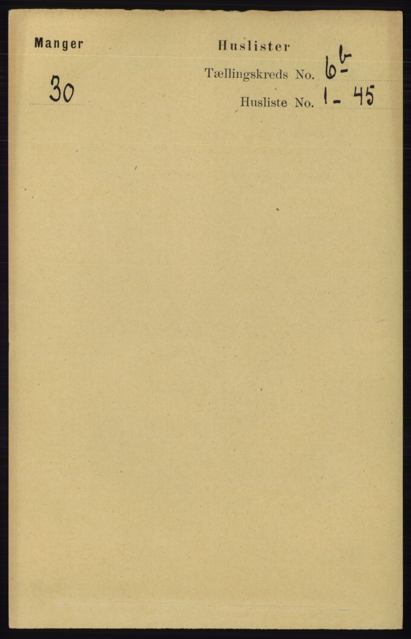 RA, 1891 census for 1261 Manger, 1891, p. 3944