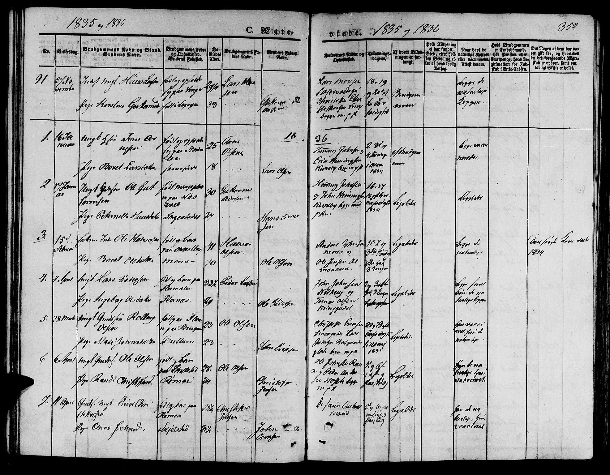 Ministerialprotokoller, klokkerbøker og fødselsregistre - Nord-Trøndelag, AV/SAT-A-1458/709/L0072: Parish register (official) no. 709A12, 1833-1844, p. 352