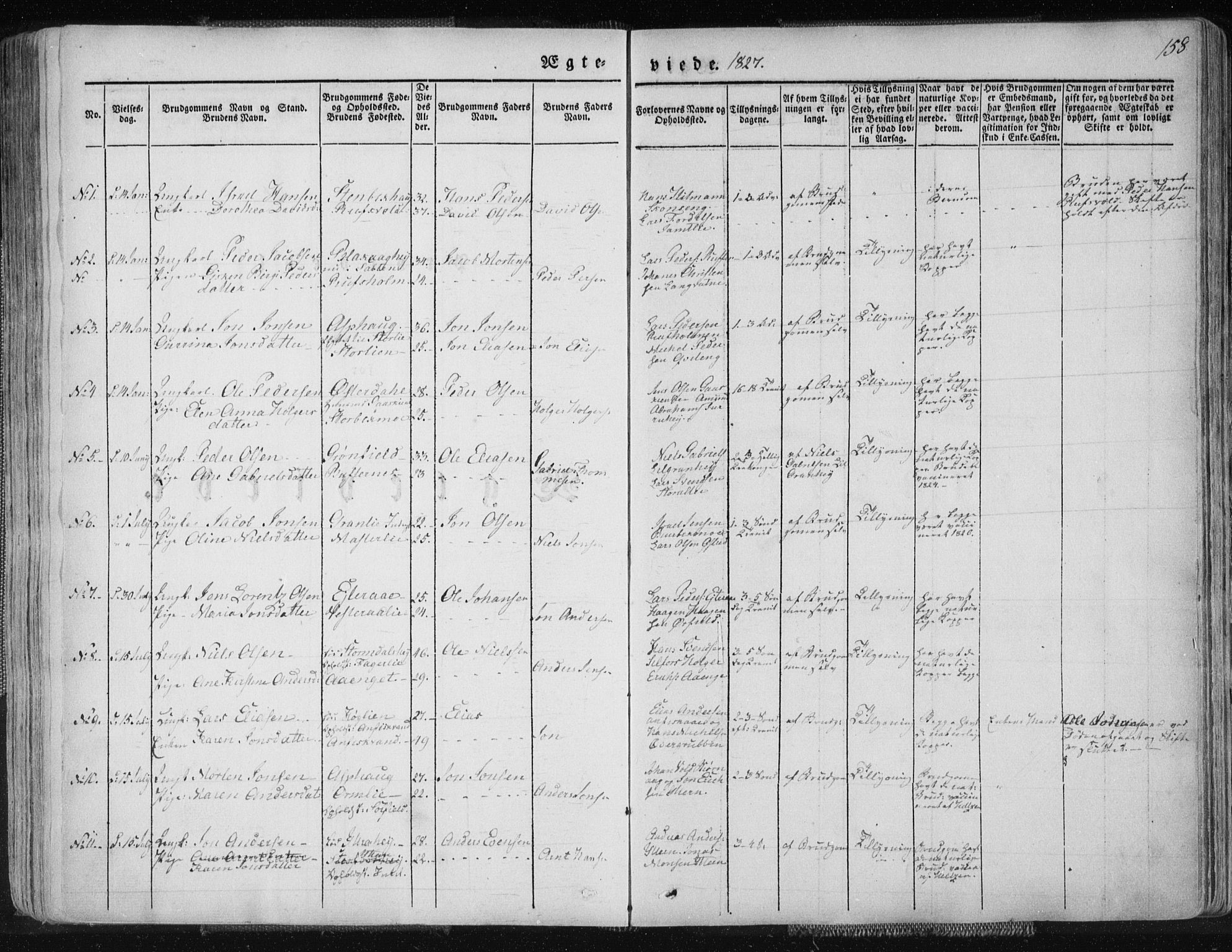 Ministerialprotokoller, klokkerbøker og fødselsregistre - Nordland, AV/SAT-A-1459/827/L0390: Parish register (official) no. 827A02, 1826-1841, p. 158