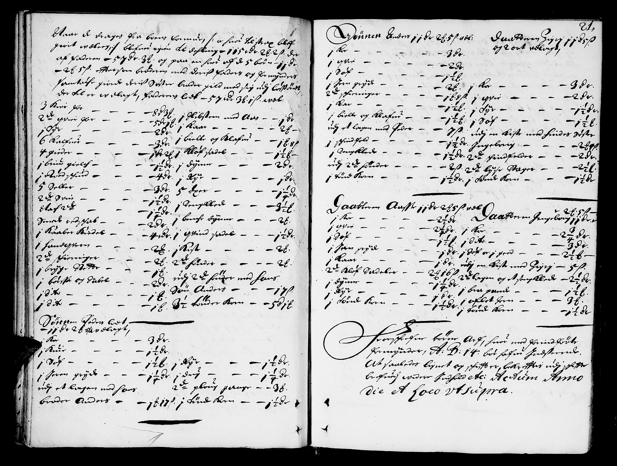 Sorenskriverier i Gudbrandsdalen, AV/SAH-TING-036/J/Ja/Jab/L0001: Skifteprotokoll - Sør-Gudbrandsdal, 1682-1721, p. 20b-21a