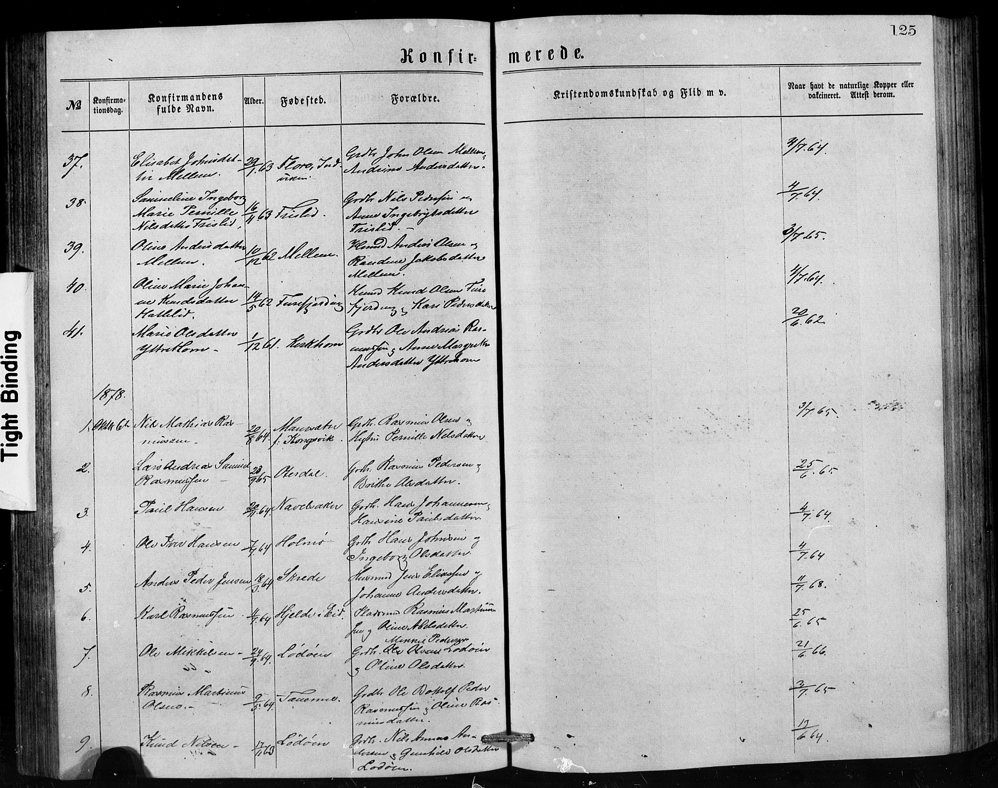 Hornindal sokneprestembete, SAB/A-82401/H/Hab: Parish register (copy) no. A 1, 1876-1894, p. 125