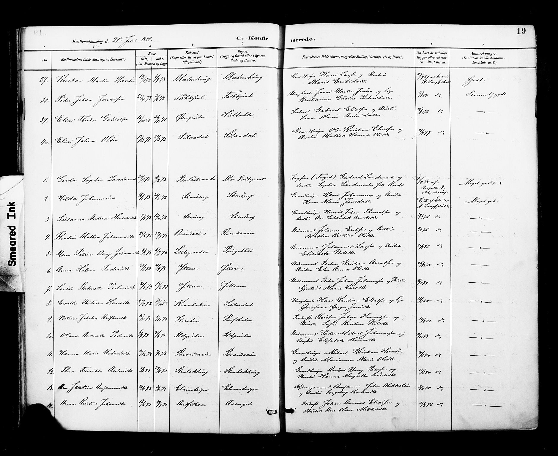 Ministerialprotokoller, klokkerbøker og fødselsregistre - Nordland, SAT/A-1459/827/L0401: Parish register (official) no. 827A13, 1887-1905, p. 19