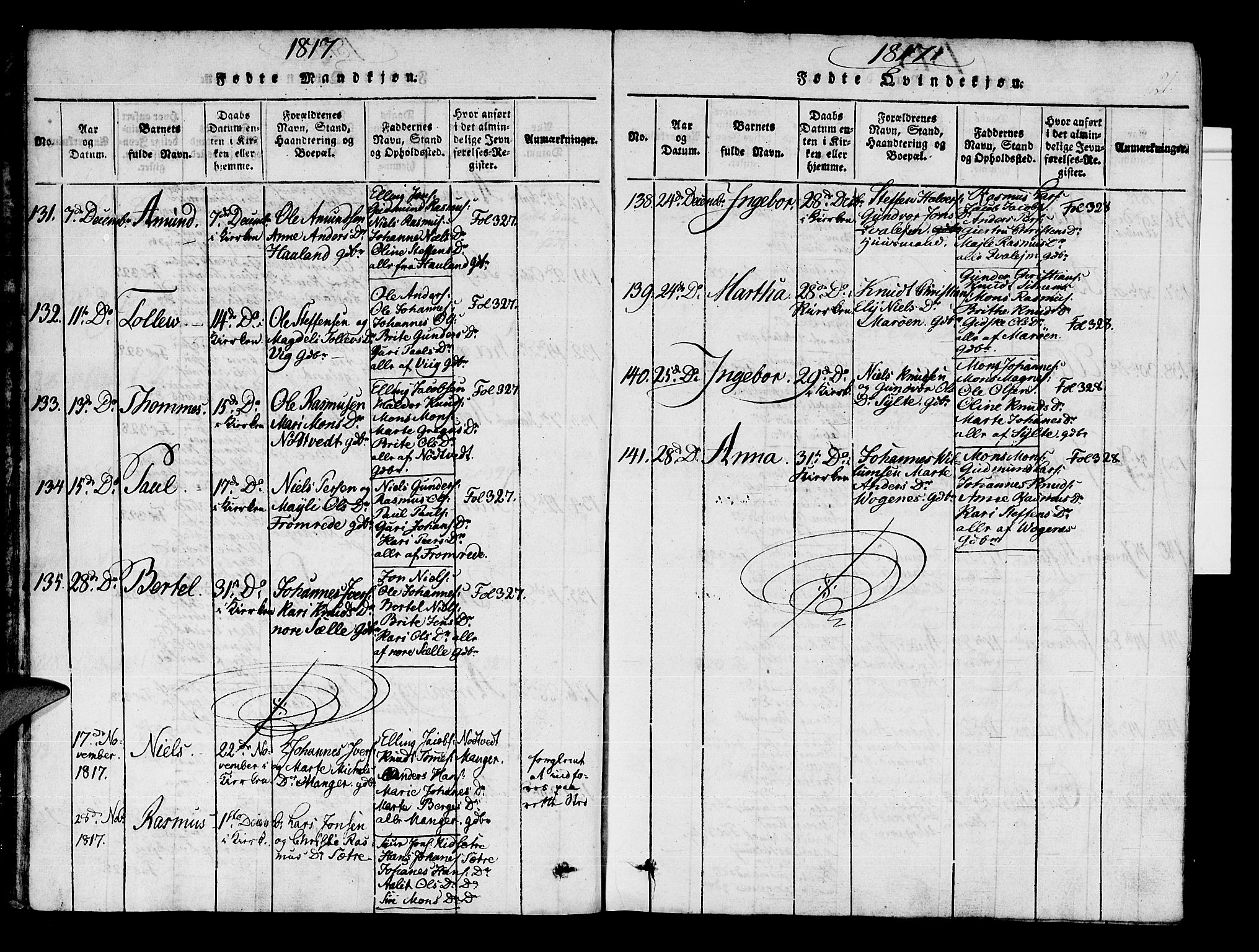 Manger sokneprestembete, AV/SAB-A-76801/H/Haa: Parish register (official) no. A 3, 1816-1824, p. 21