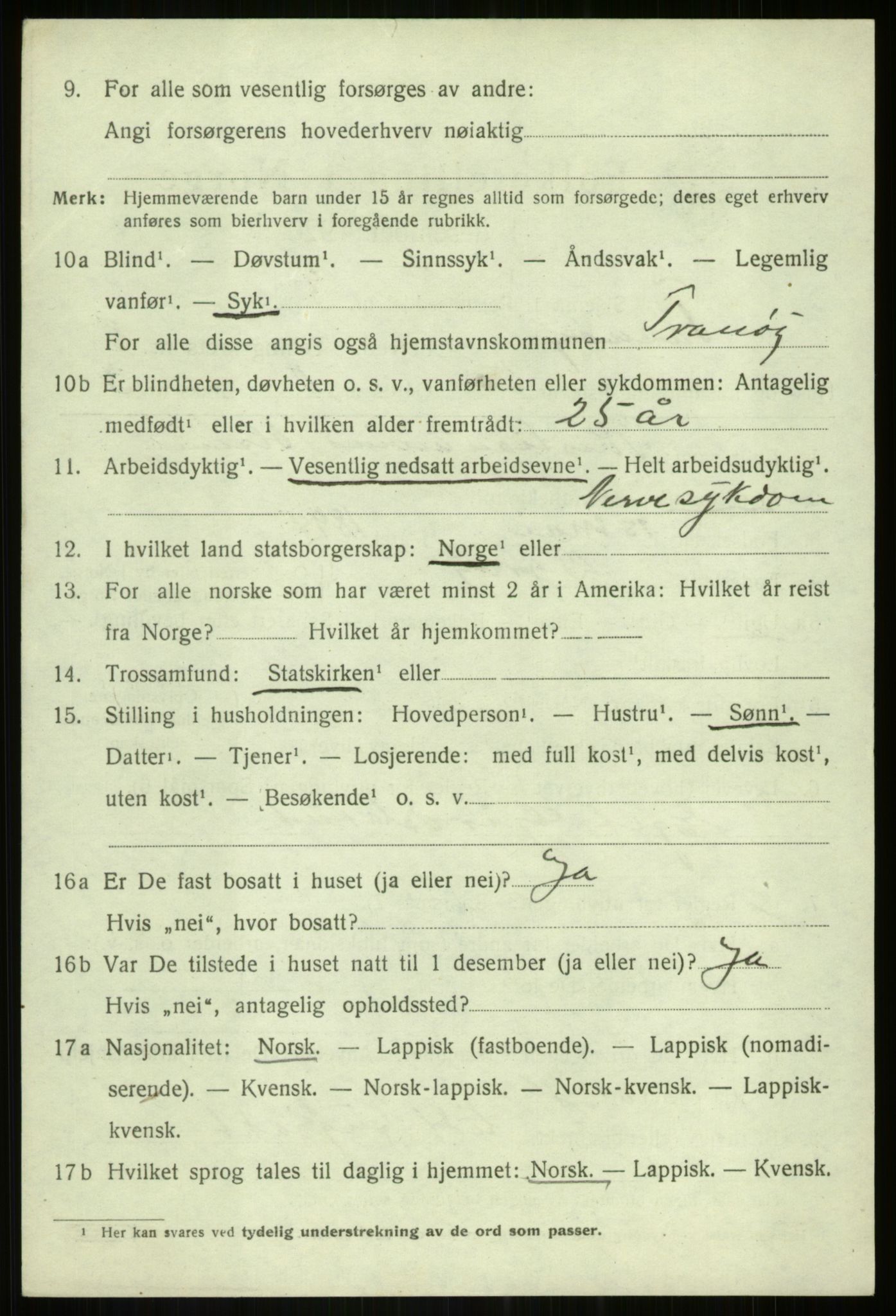 SATØ, 1920 census for Tranøy, 1920, p. 4542