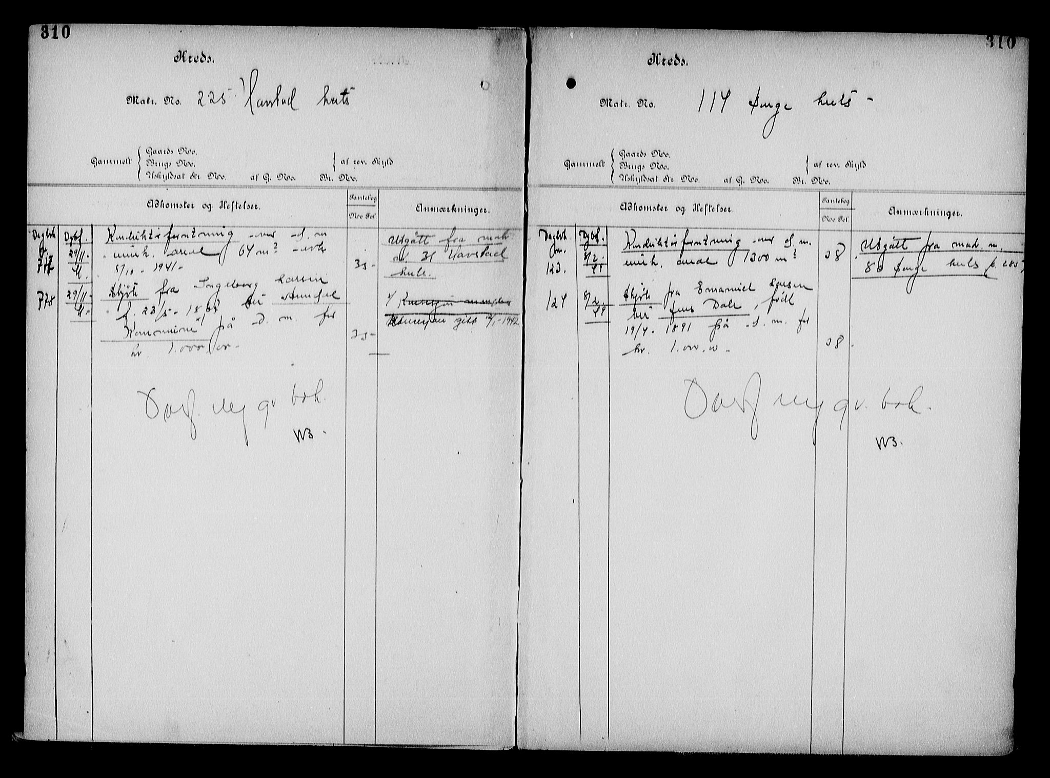 Arendal byfogd, AV/SAK-1222-0001/G/Ga/L0015: Mortgage register no. 13, 1860-1960, p. 310