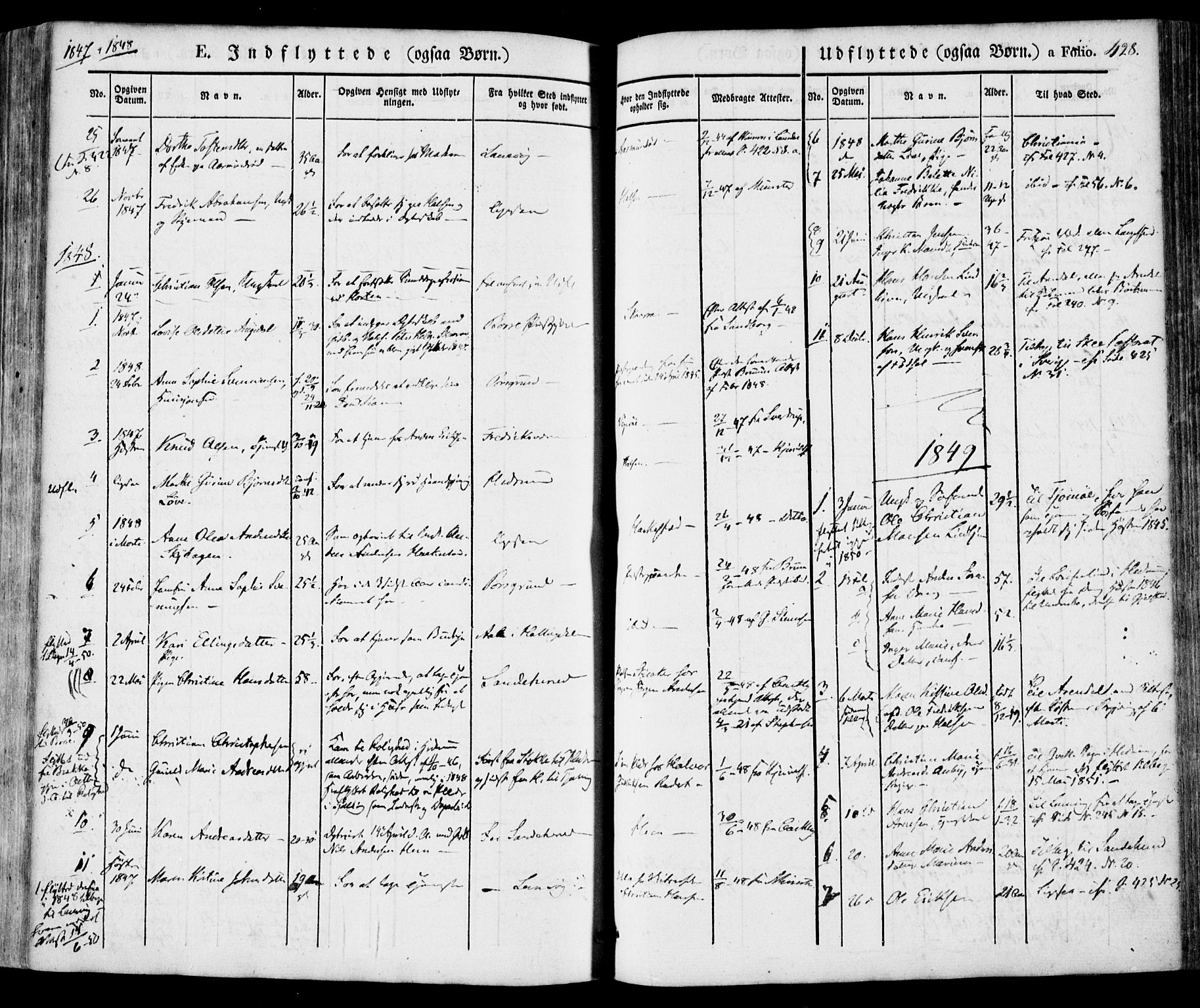 Tjølling kirkebøker, SAKO/A-60/F/Fa/L0006: Parish register (official) no. 6, 1835-1859, p. 428