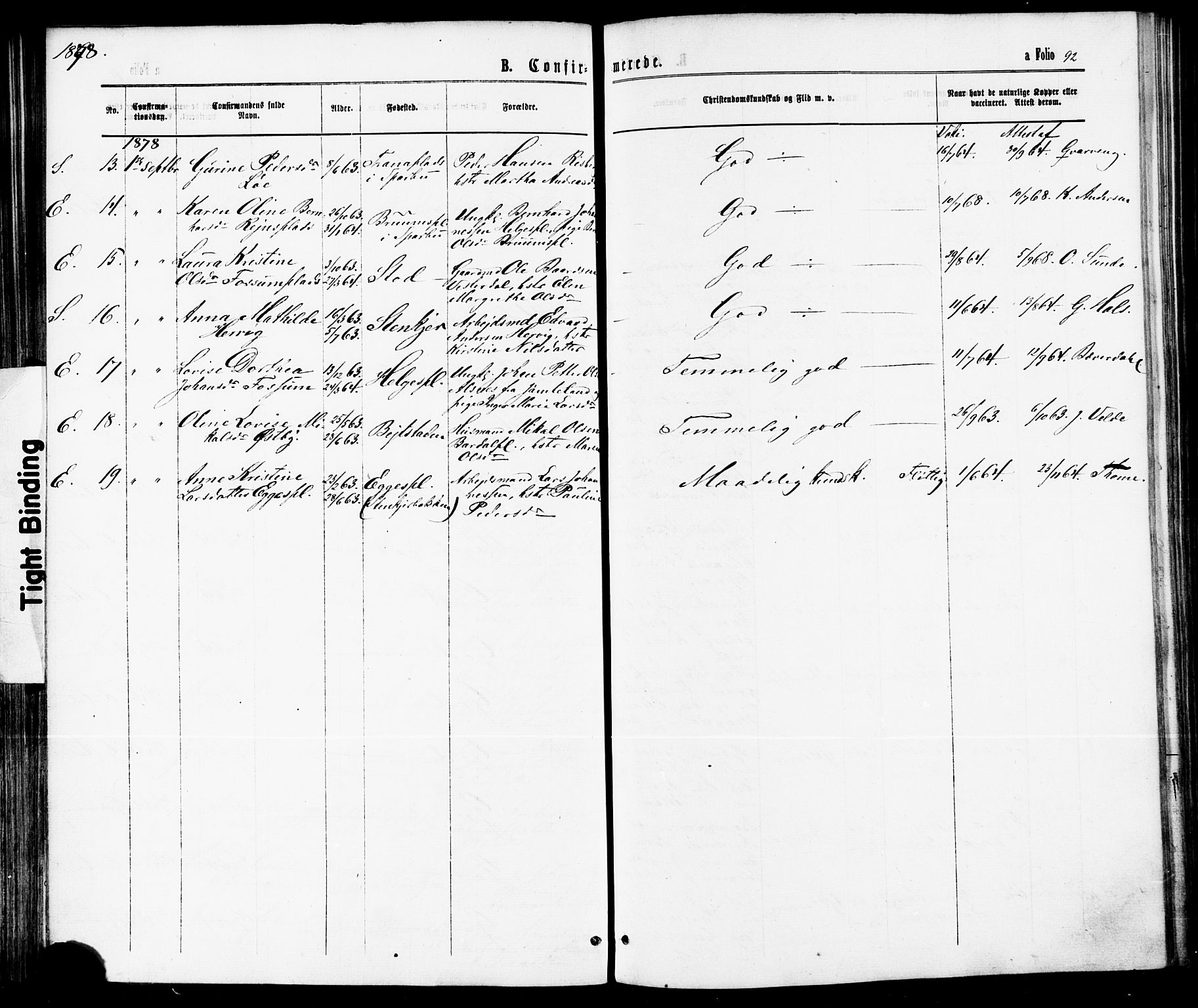 Ministerialprotokoller, klokkerbøker og fødselsregistre - Nord-Trøndelag, SAT/A-1458/739/L0370: Parish register (official) no. 739A02, 1868-1881, p. 92