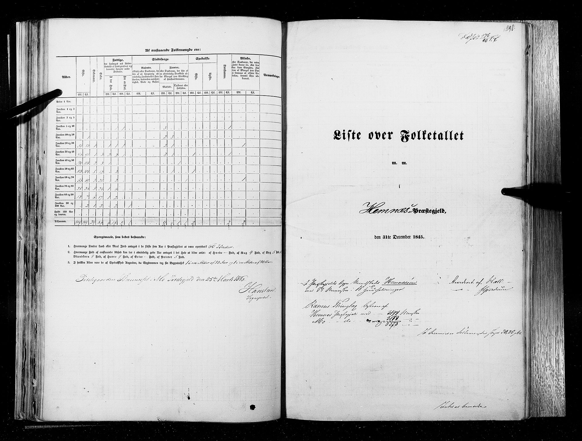 RA, Census 1845, vol. 9B: Nordland amt, 1845, p. 298