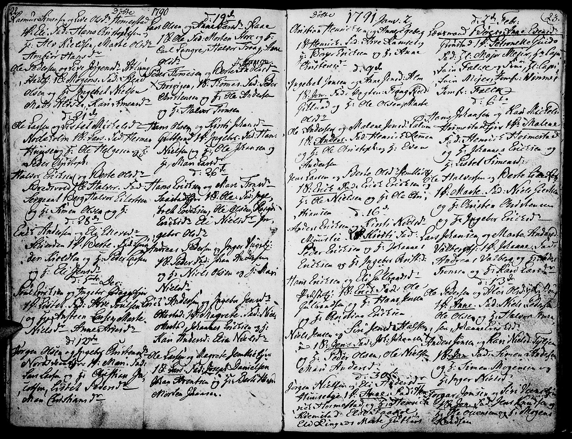 Stange prestekontor, SAH/PREST-002/K/L0007: Parish register (official) no. 7, 1788-1813, p. 22-23