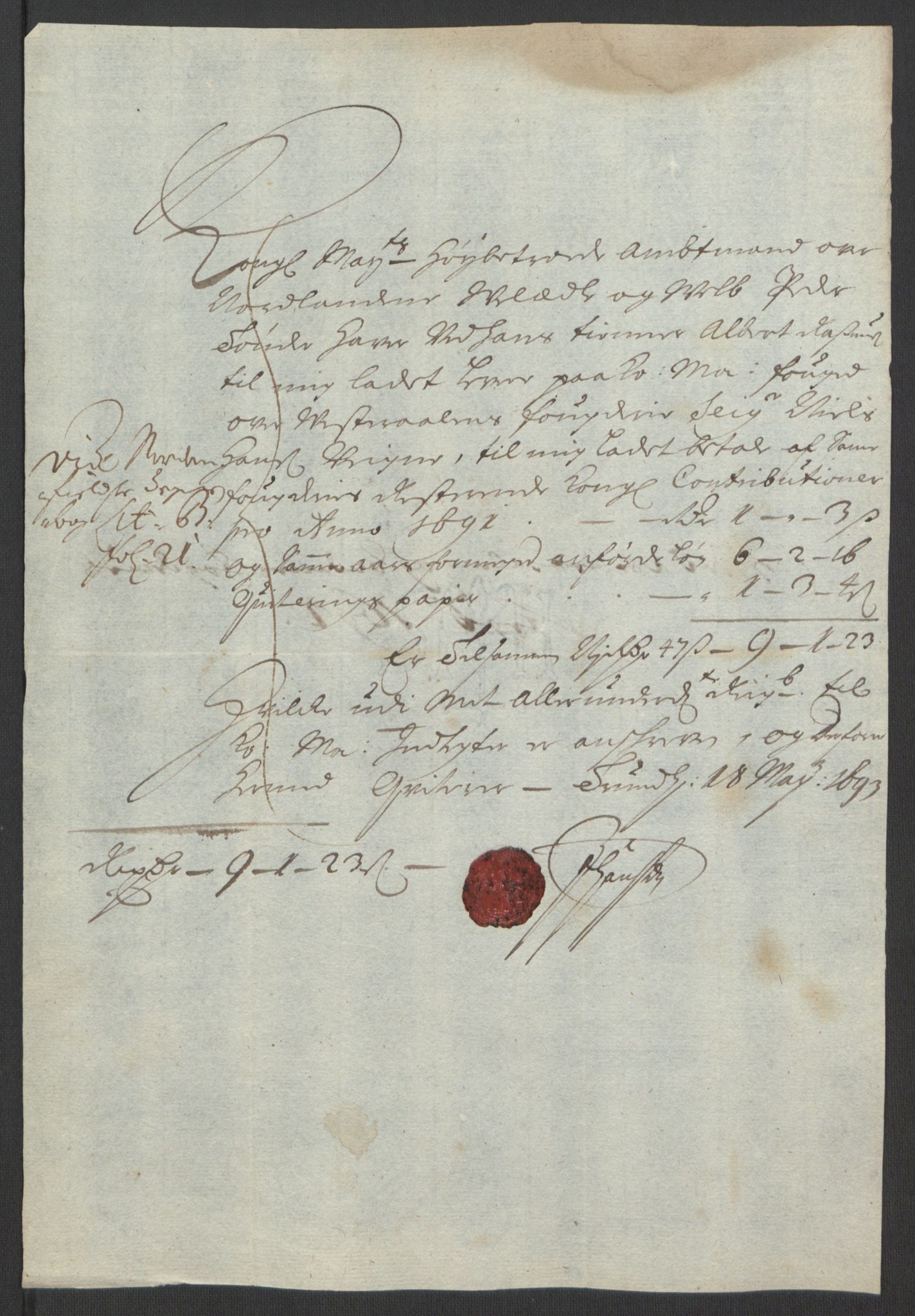 Rentekammeret inntil 1814, Reviderte regnskaper, Fogderegnskap, AV/RA-EA-4092/R67/L4676: Fogderegnskap Vesterålen, Andenes og Lofoten, 1691-1693, p. 199