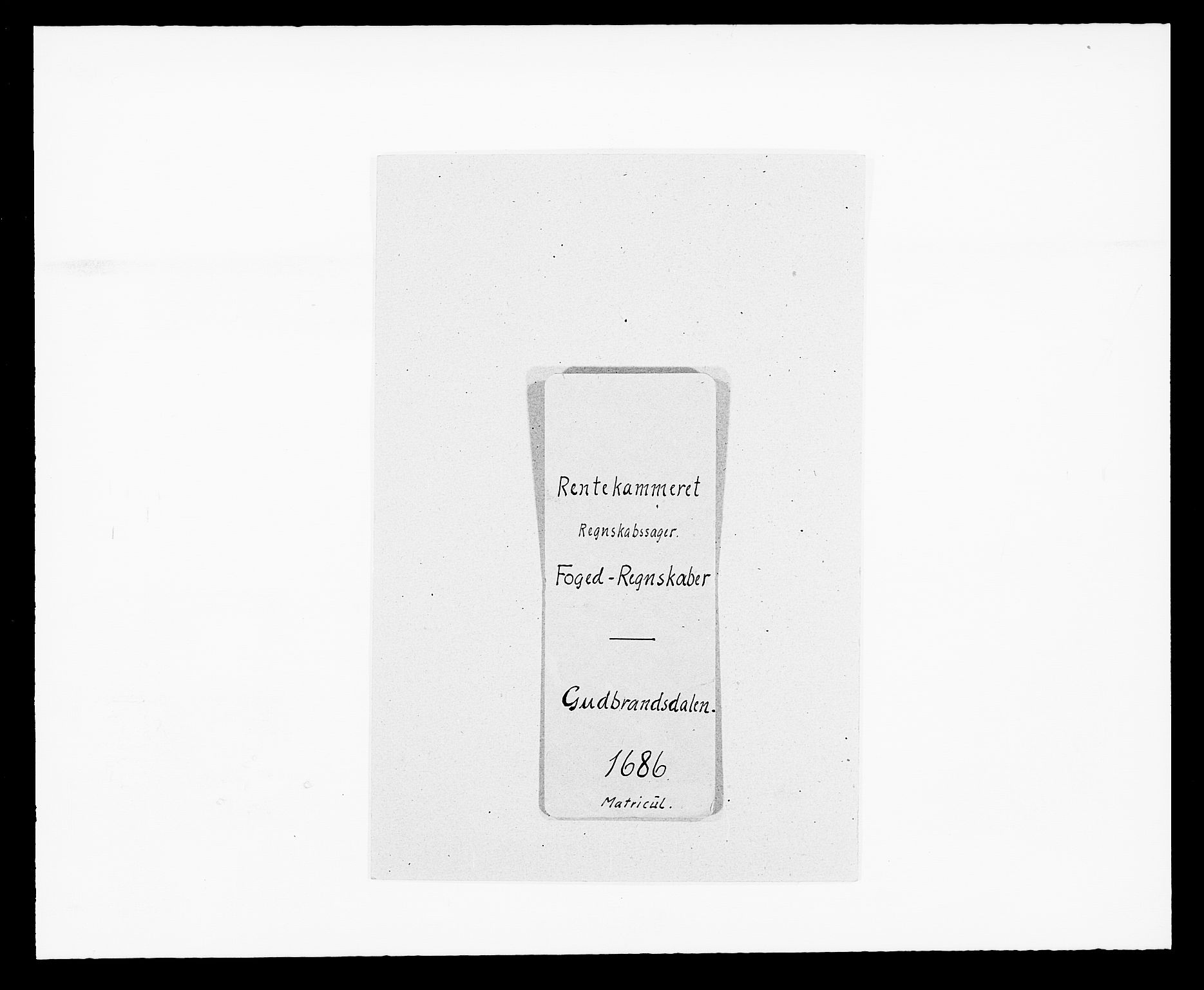 Rentekammeret inntil 1814, Reviderte regnskaper, Fogderegnskap, RA/EA-4092/R17/L1161: Fogderegnskap Gudbrandsdal, 1682-1689, p. 1
