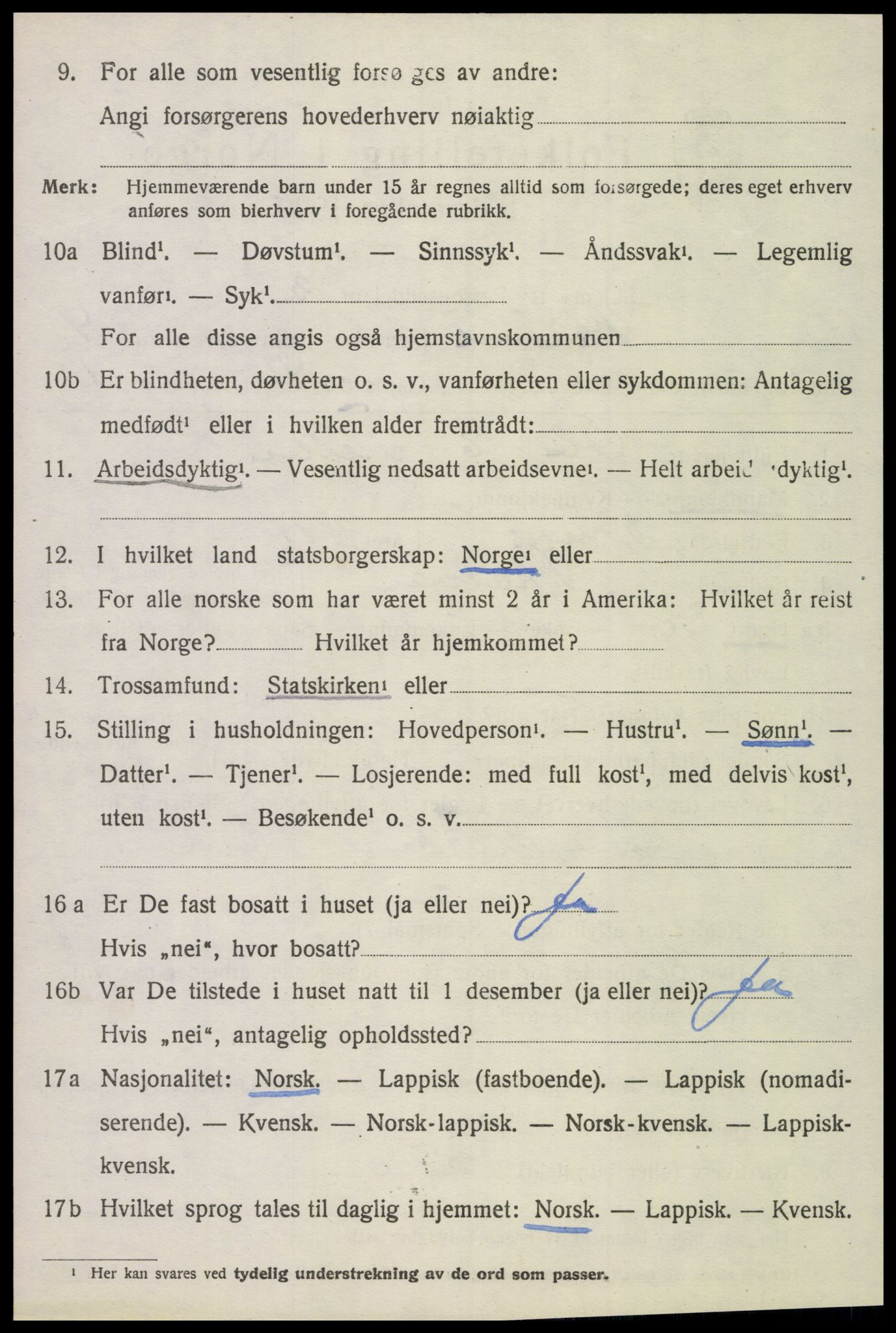 SAT, 1920 census for Skatval, 1920, p. 2458