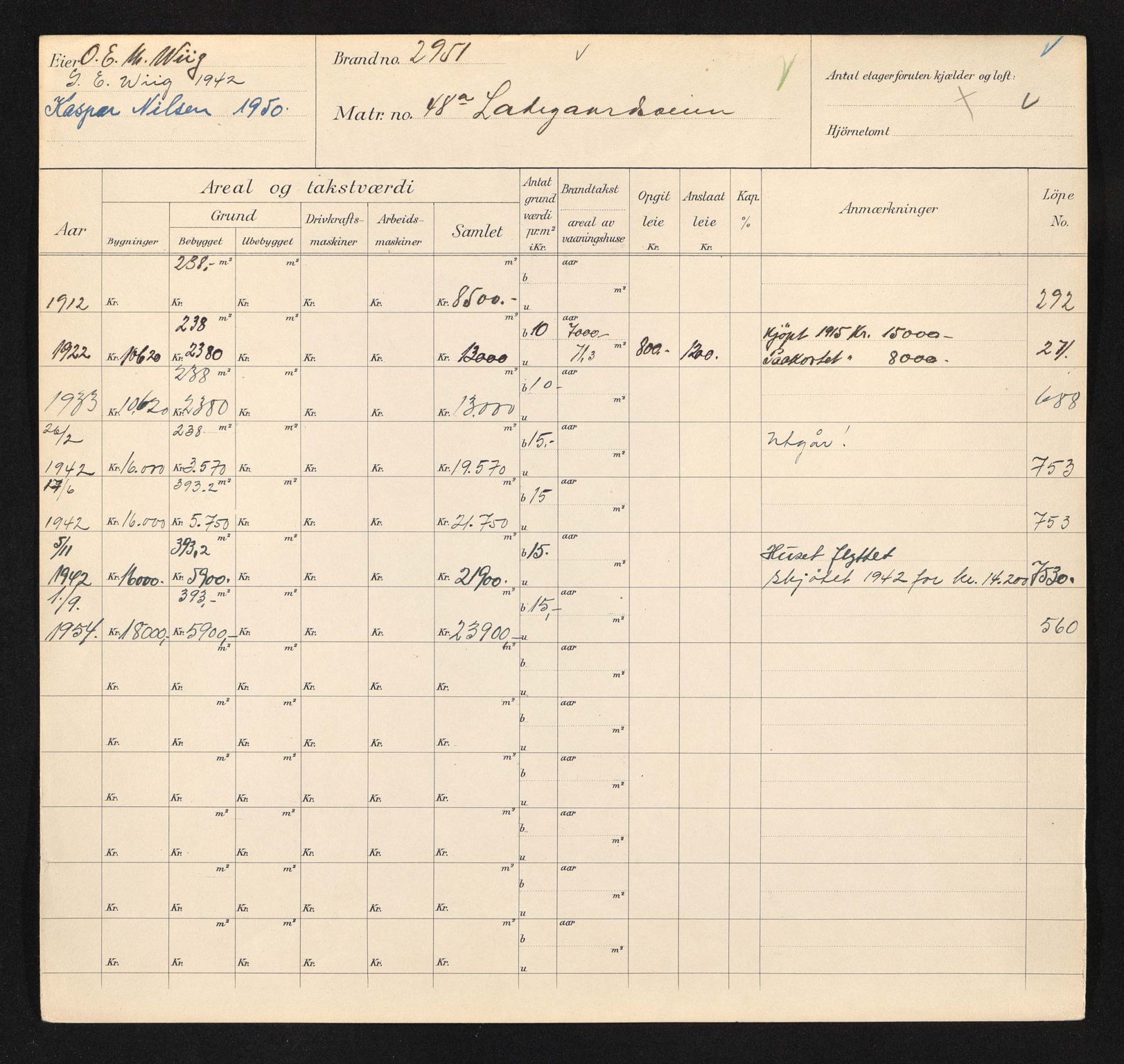 Stavanger kommune. Skattetakstvesenet, BYST/A-0440/F/Fa/Faa/L0027/0003: Skattetakstkort / Lagårdsveien 46 - 62