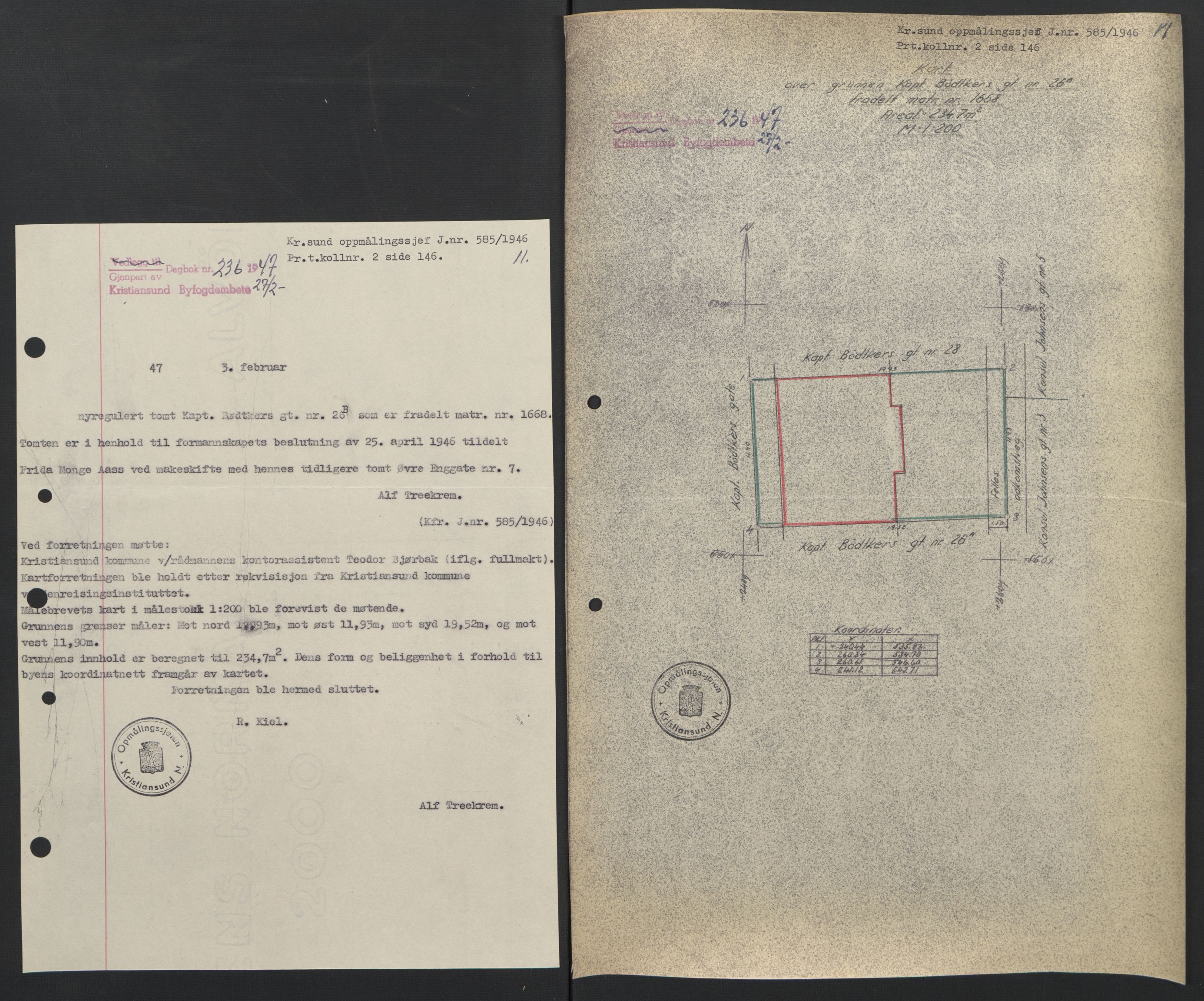 Kristiansund byfogd, AV/SAT-A-4587/A/27: Mortgage book no. 42, 1947-1950, Diary no: : 236/1947