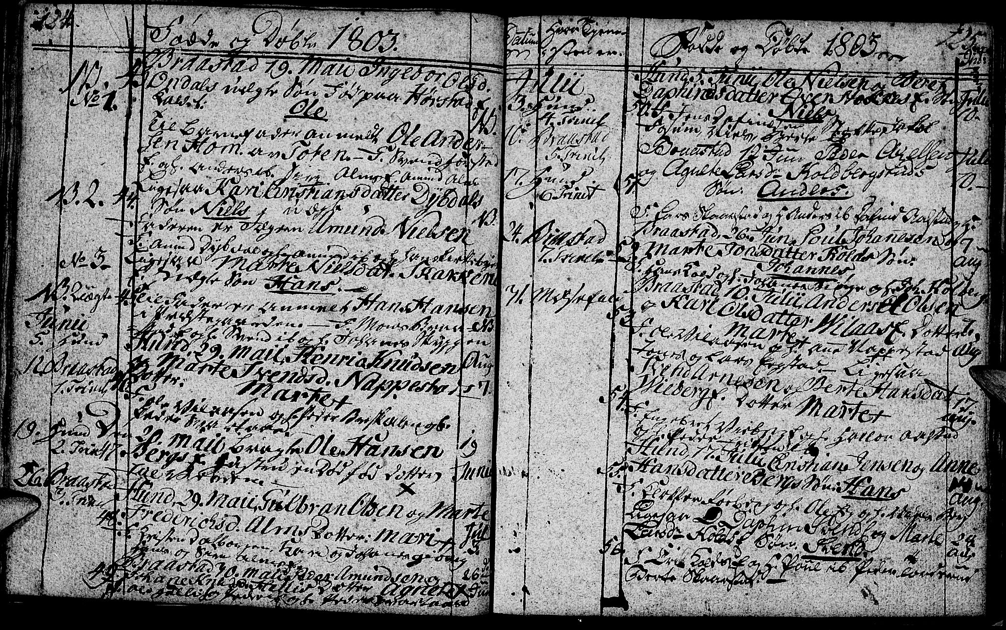 Vardal prestekontor, AV/SAH-PREST-100/H/Ha/Hab/L0002: Parish register (copy) no. 2, 1790-1803, p. 124-125