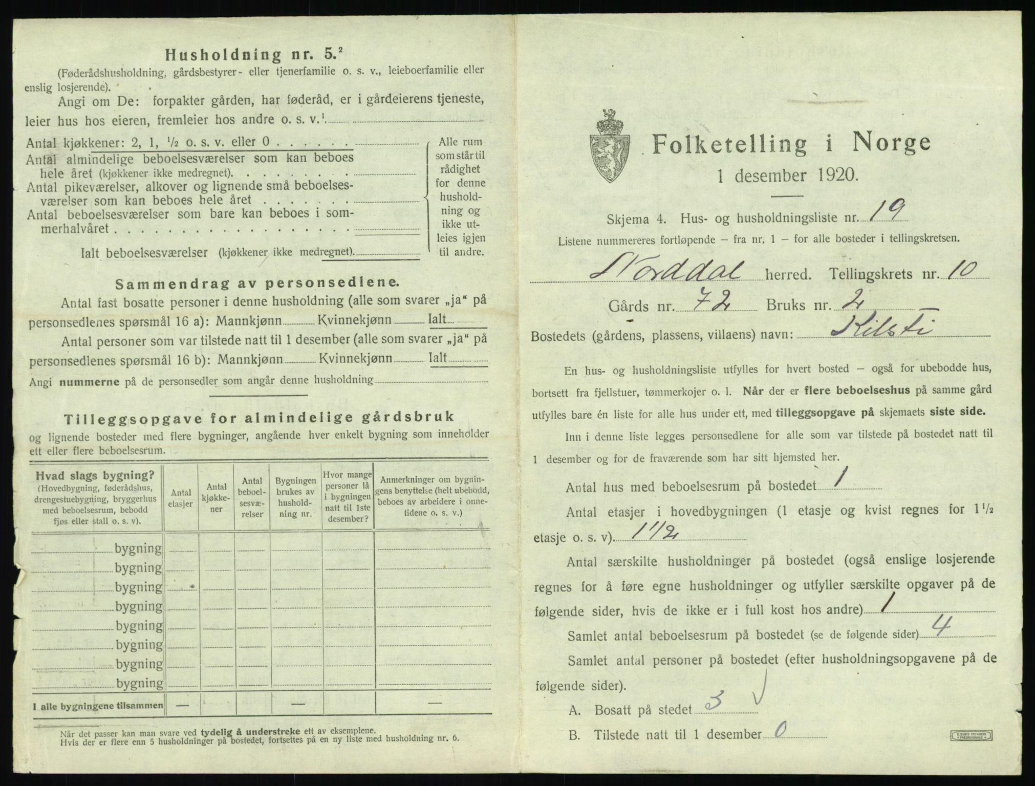 SAT, 1920 census for Norddal, 1920, p. 851