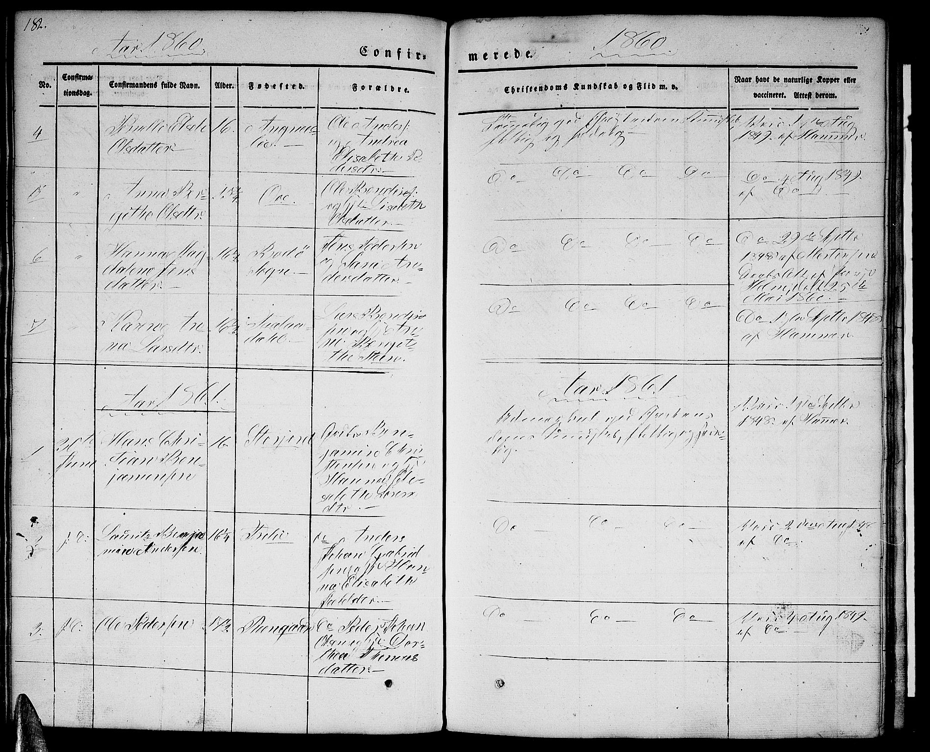 Ministerialprotokoller, klokkerbøker og fødselsregistre - Nordland, AV/SAT-A-1459/846/L0652: Parish register (copy) no. 846C02, 1841-1871, p. 182