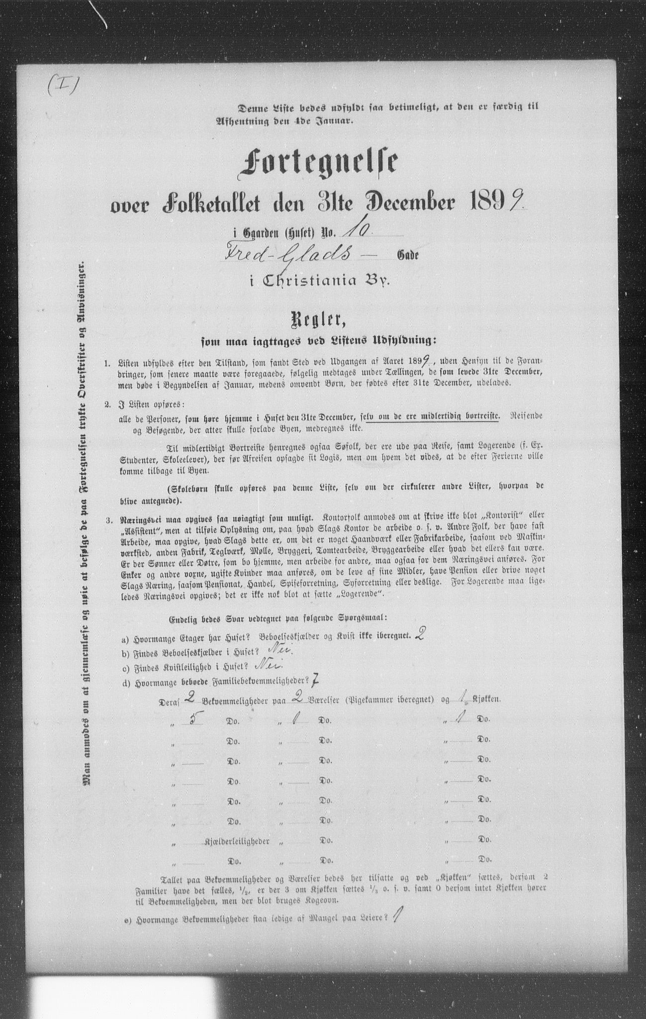 OBA, Municipal Census 1899 for Kristiania, 1899, p. 3514