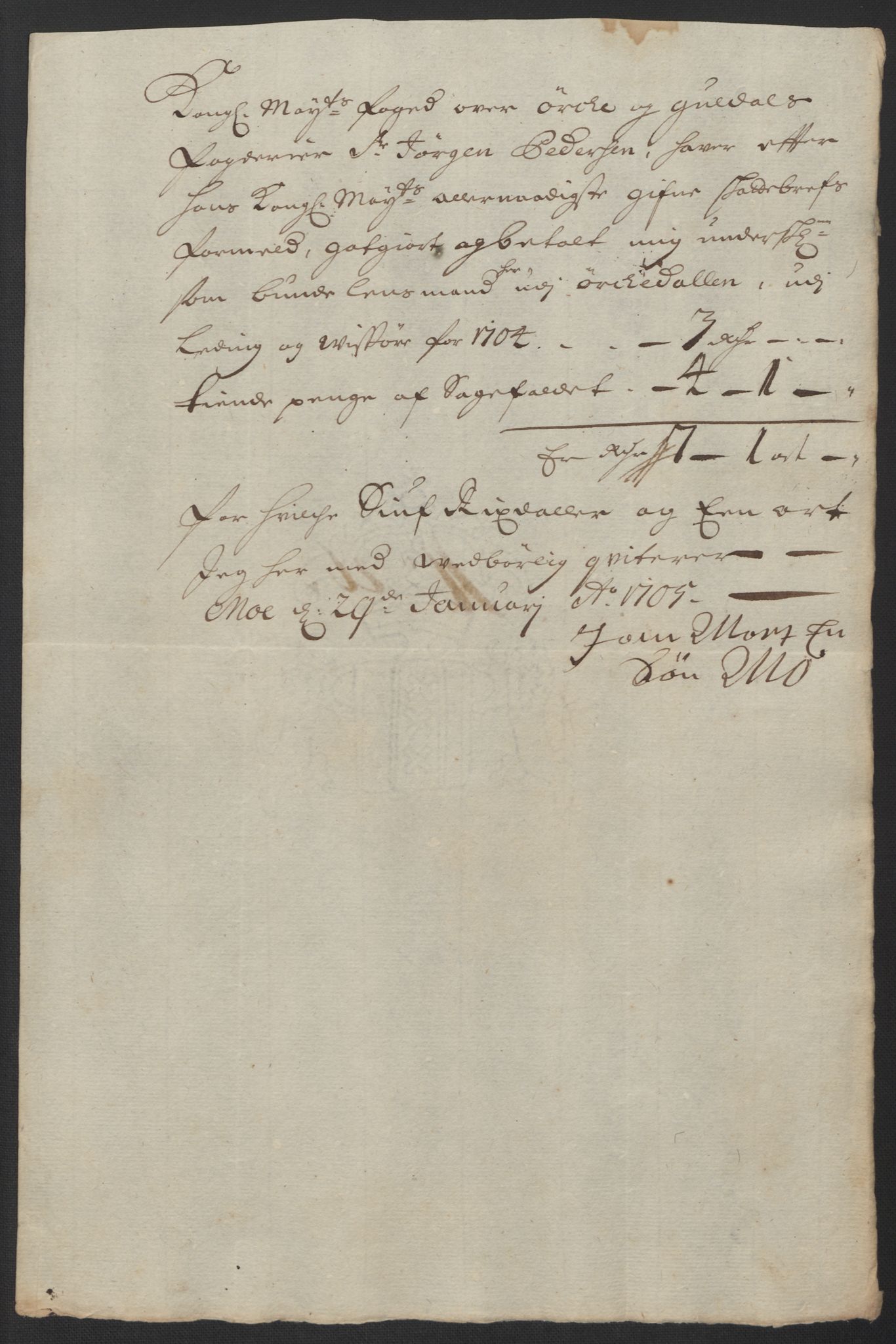 Rentekammeret inntil 1814, Reviderte regnskaper, Fogderegnskap, RA/EA-4092/R60/L3954: Fogderegnskap Orkdal og Gauldal, 1704, p. 207