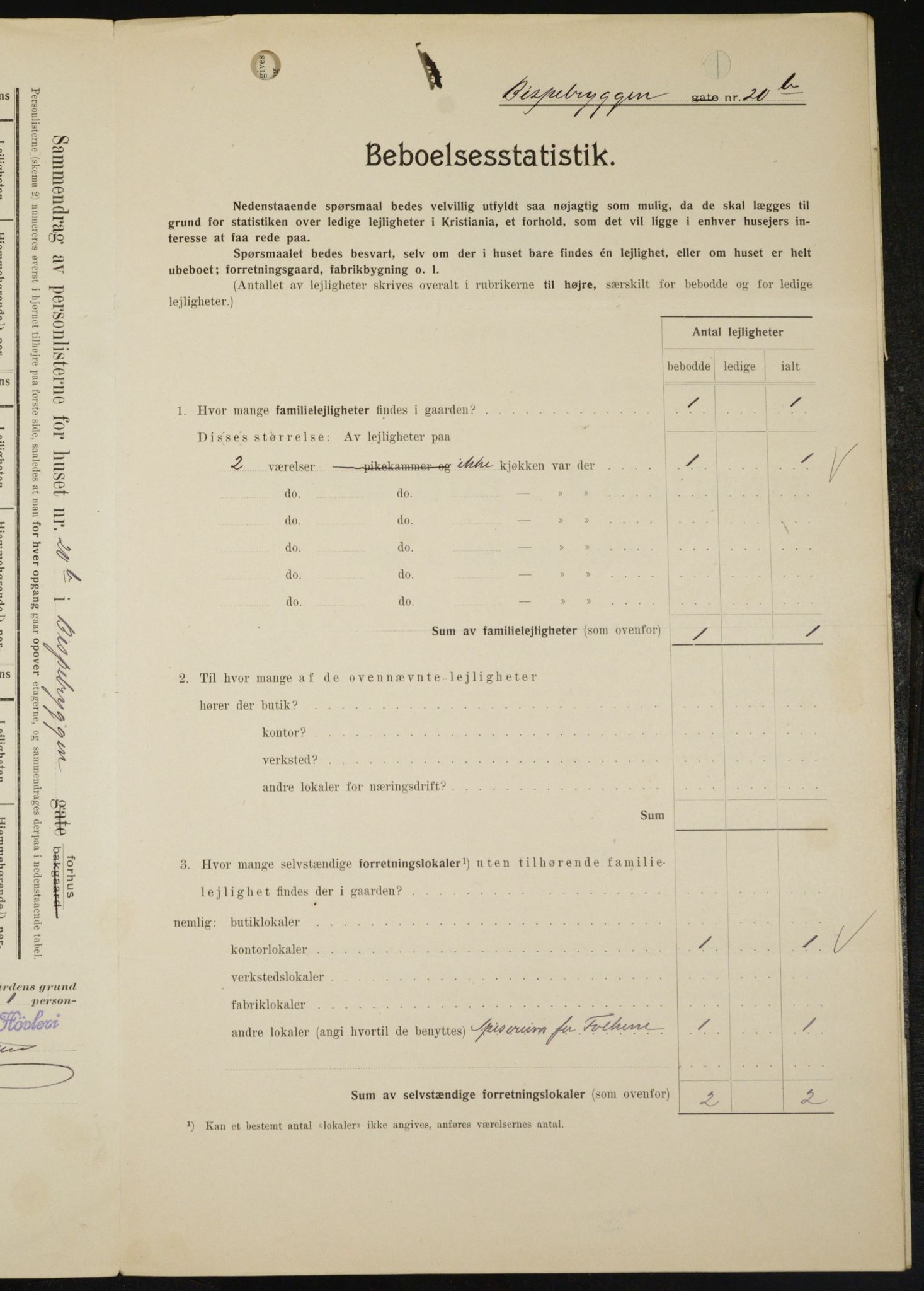 OBA, Municipal Census 1909 for Kristiania, 1909, p. 4794