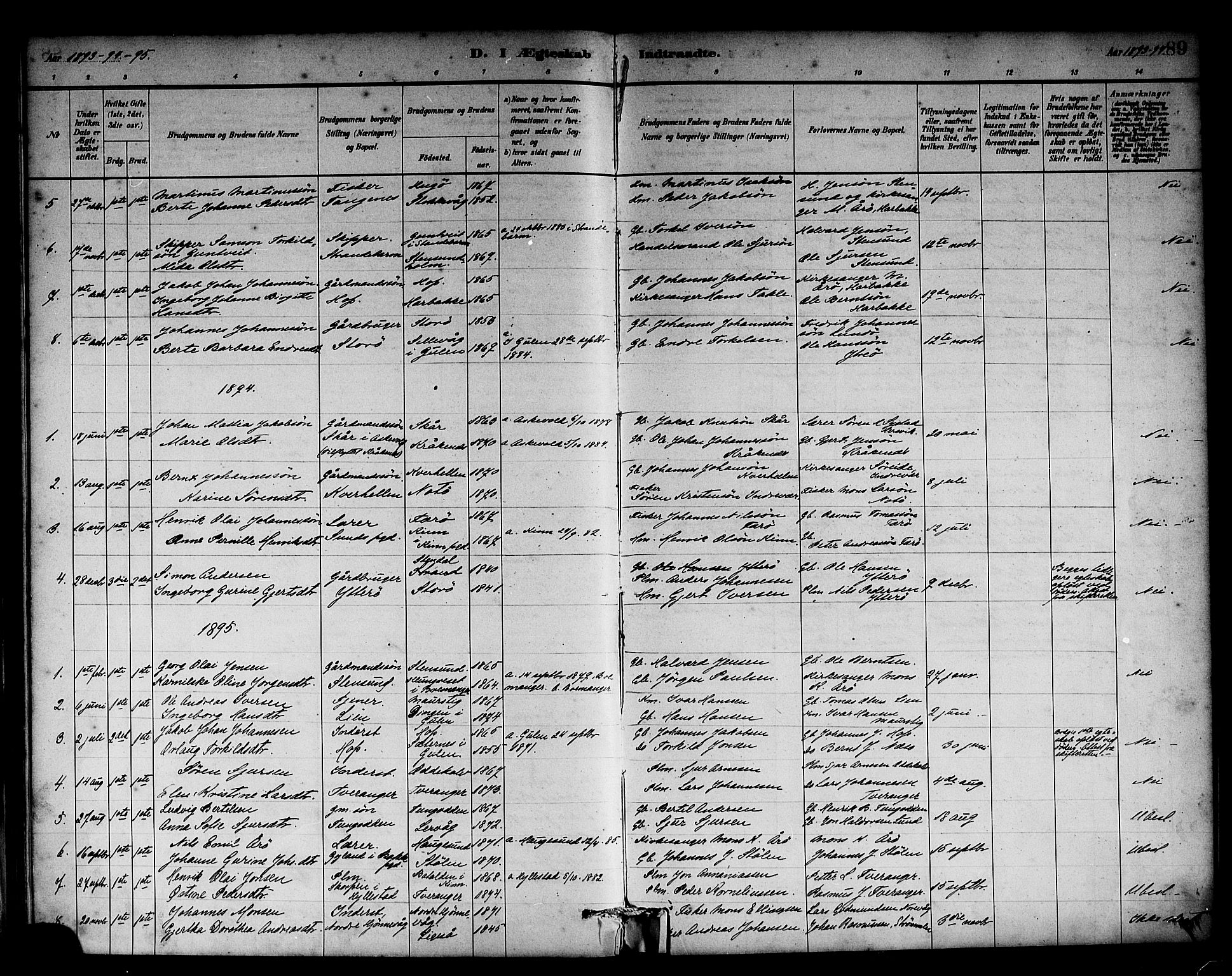 Solund sokneprestembete, AV/SAB-A-81401: Parish register (official) no. A 1, 1881-1902, p. 89