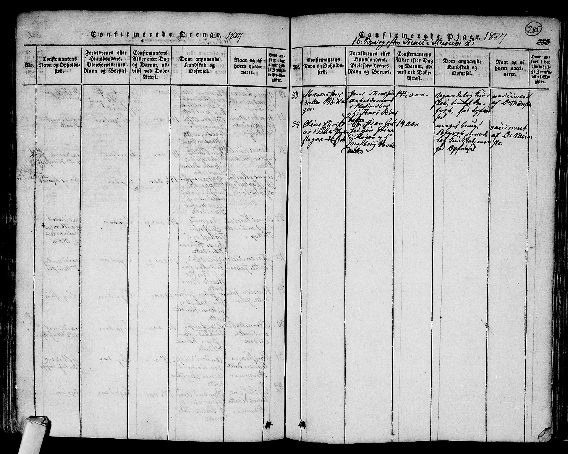 Hurum kirkebøker, AV/SAKO-A-229/F/Fa/L0009: Parish register (official) no. 9, 1816-1826, p. 285