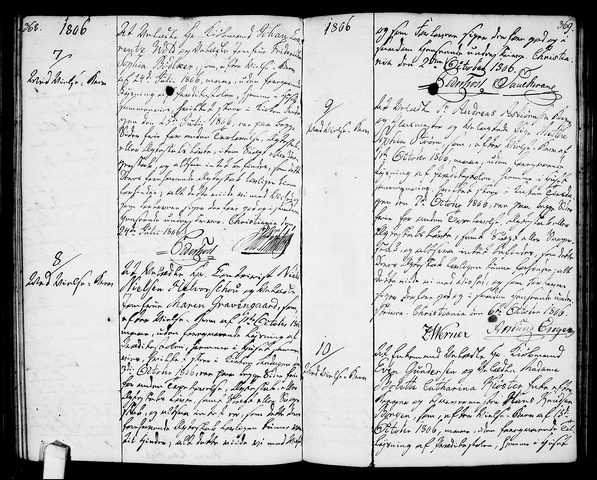 Oslo domkirke Kirkebøker, SAO/A-10752/L/La/L0010: Best man's statements no. 10, 1789-1807, p. 368-369