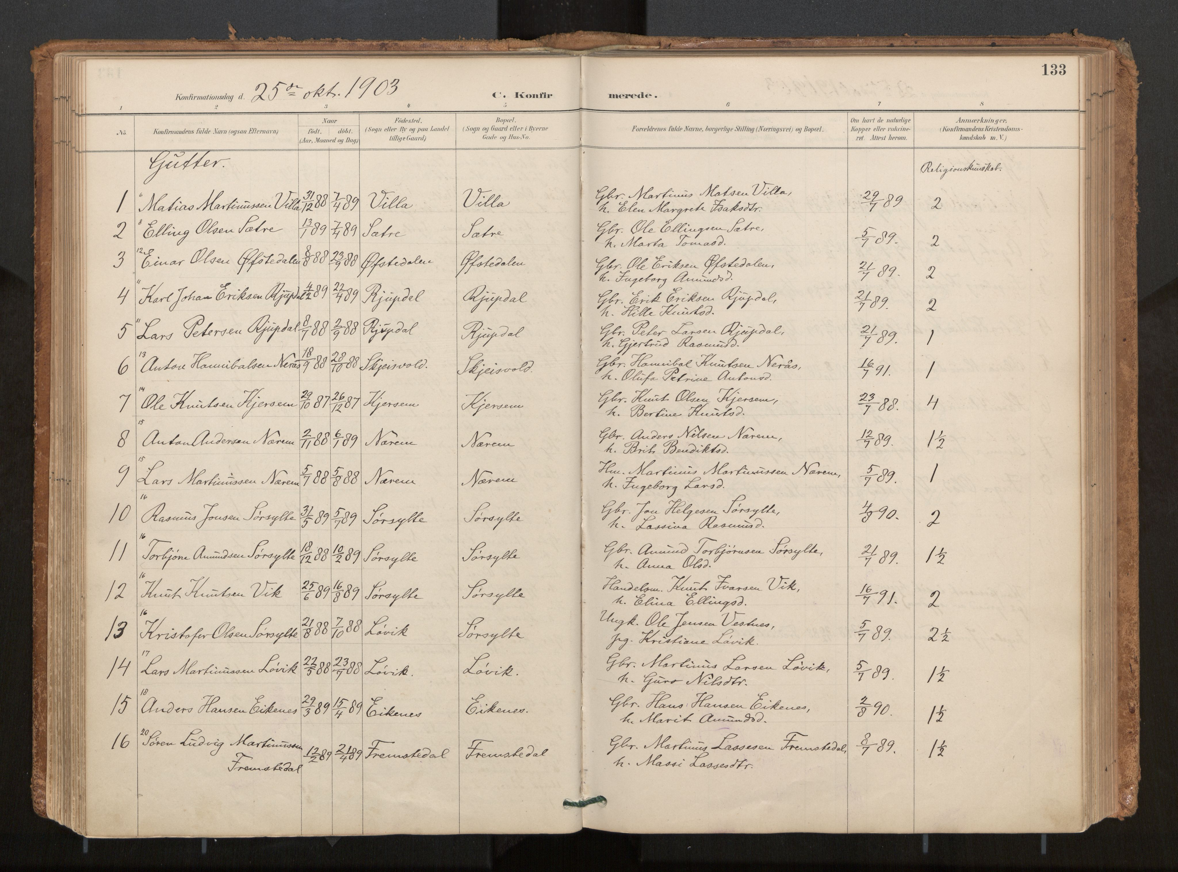 Ministerialprotokoller, klokkerbøker og fødselsregistre - Møre og Romsdal, AV/SAT-A-1454/541/L0545a: Parish register (official) no. 541A03, 1887-1912, p. 133