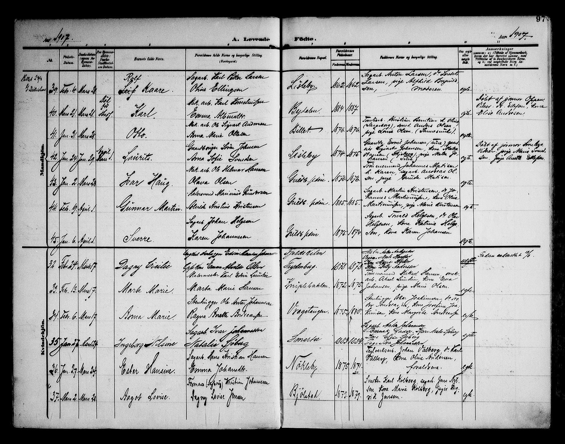 Glemmen prestekontor Kirkebøker, SAO/A-10908/F/Fa/L0014: Parish register (official) no. 14, 1902-1922, p. 97