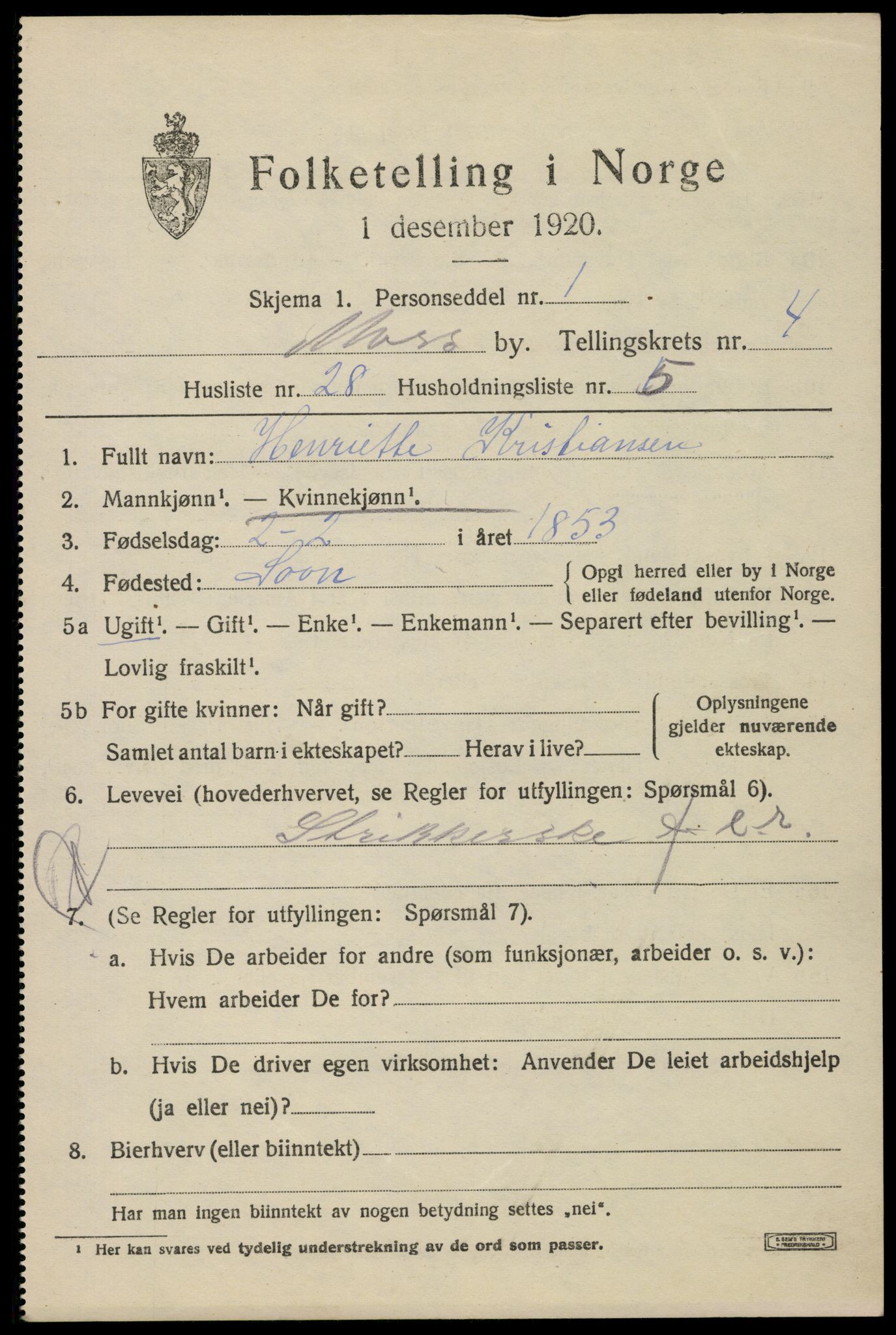 SAO, 1920 census for Moss, 1920, p. 14273