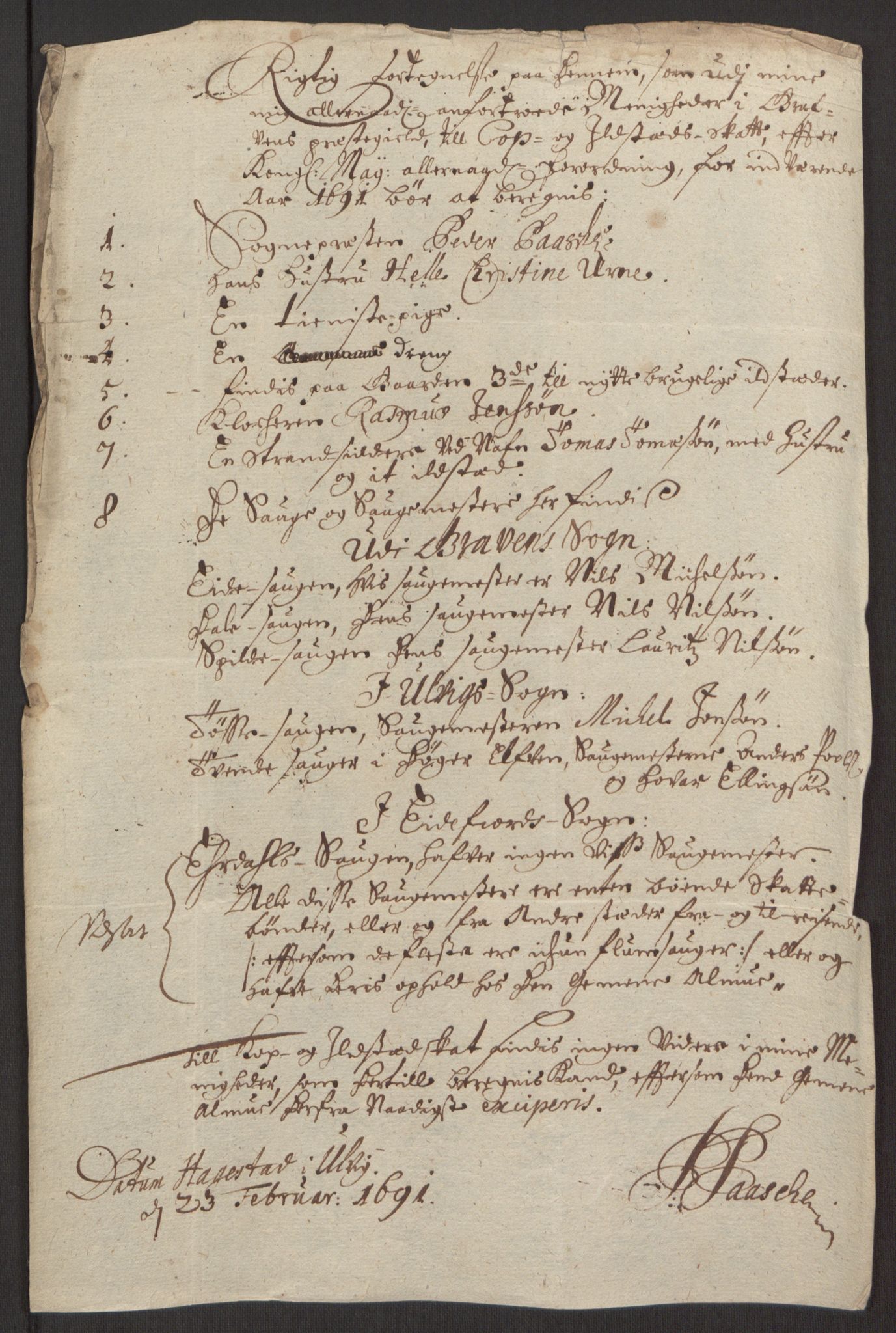 Rentekammeret inntil 1814, Reviderte regnskaper, Fogderegnskap, AV/RA-EA-4092/R48/L2973: Fogderegnskap Sunnhordland og Hardanger, 1691-1692, p. 300