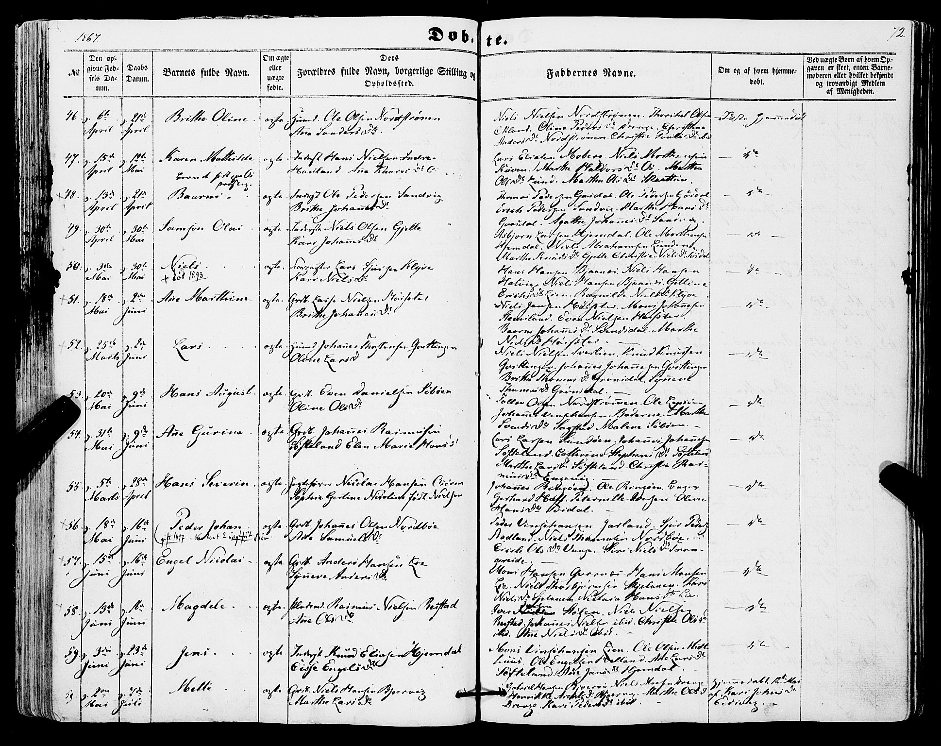 Os sokneprestembete, AV/SAB-A-99929: Parish register (official) no. A 17, 1860-1873, p. 72