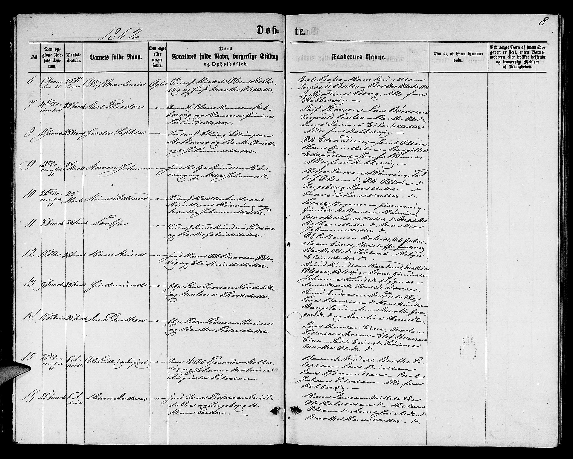 Avaldsnes sokneprestkontor, AV/SAST-A -101851/H/Ha/Hab/L0004: Parish register (copy) no. B 4, 1861-1876, p. 8