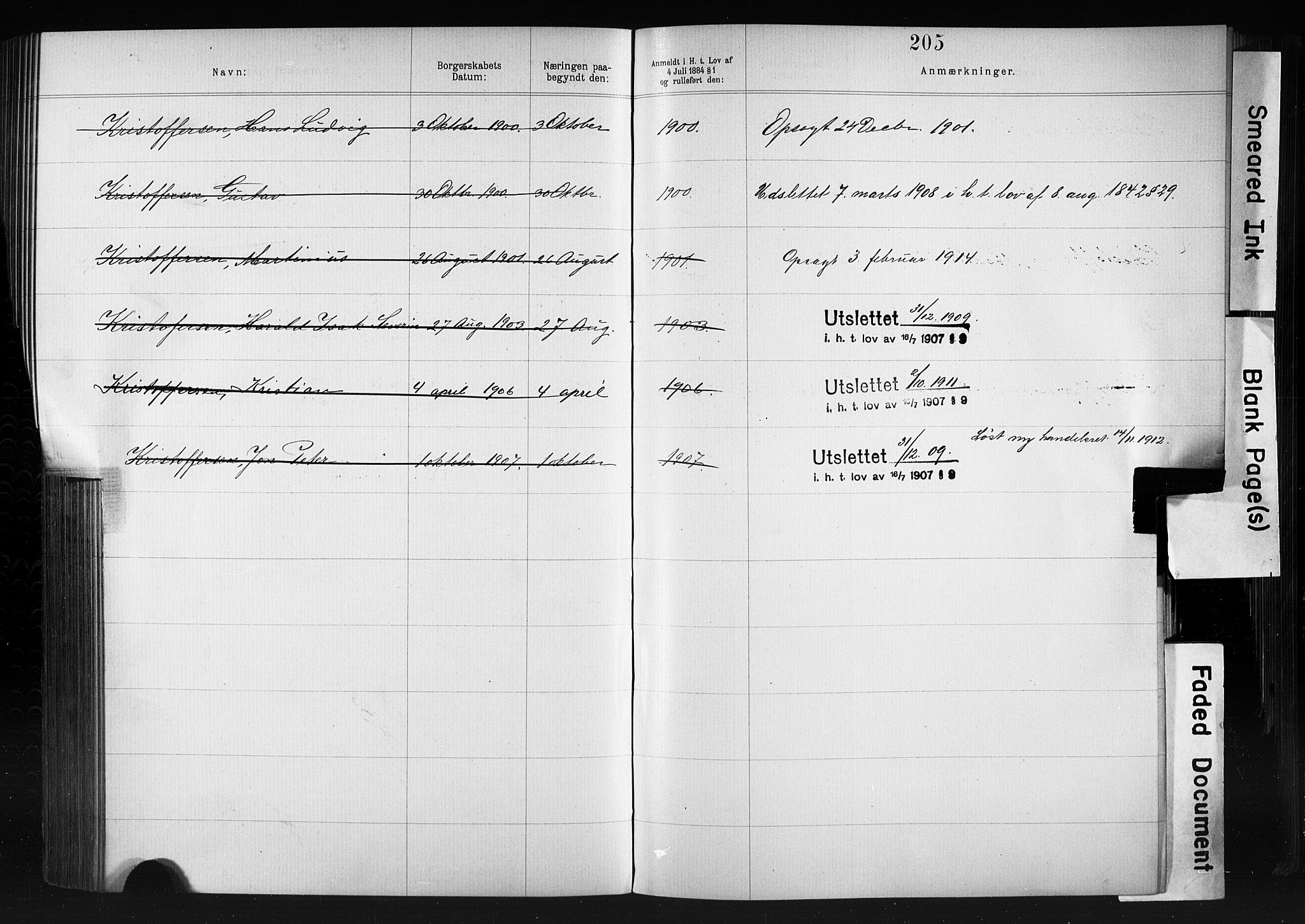 Kristiania magistrat, SAO/A-10711/F/Fb/L0007: Borgerrulle, 1879-1909, p. 157