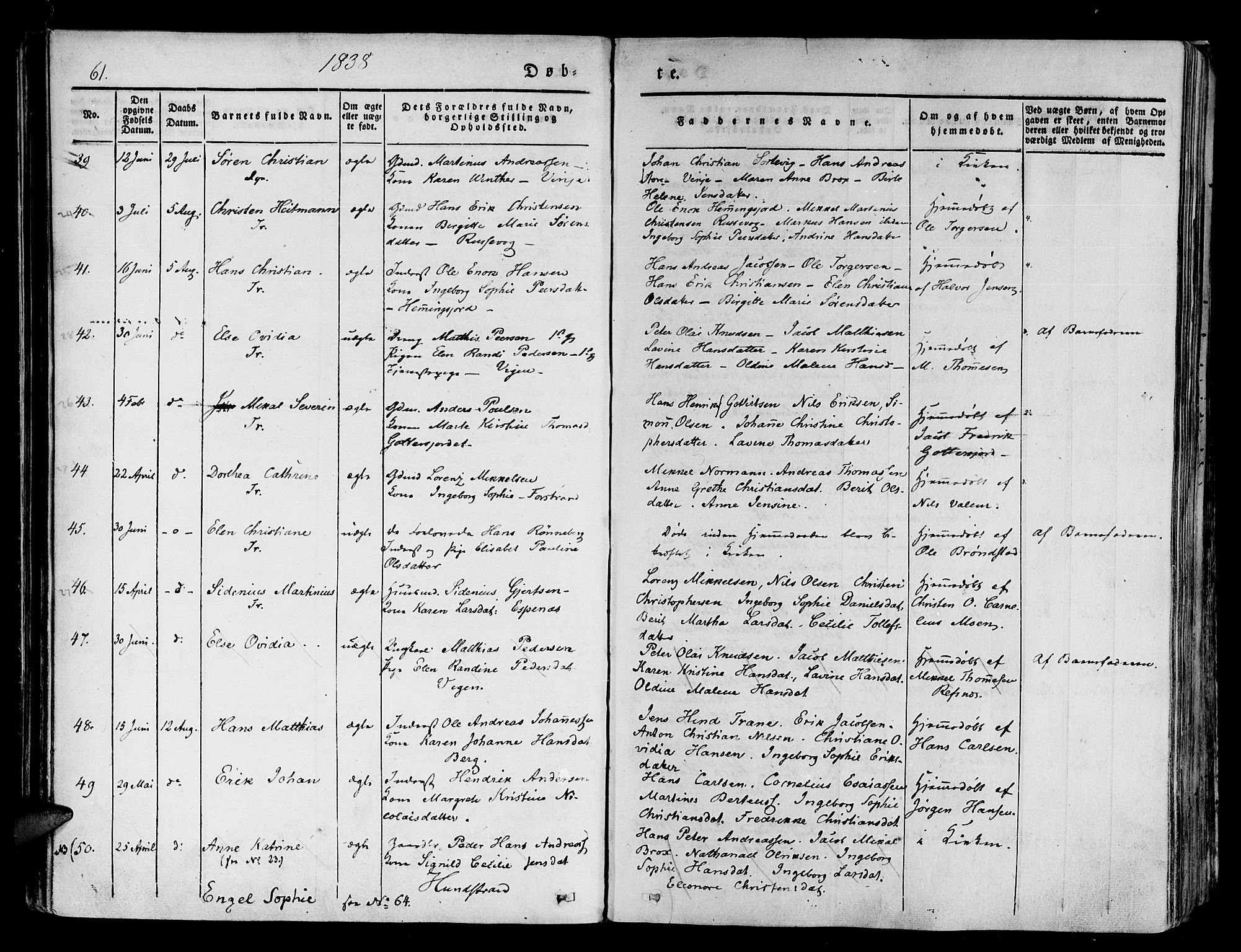 Tranøy sokneprestkontor, SATØ/S-1313/I/Ia/Iaa/L0005kirke: Parish register (official) no. 5, 1829-1844, p. 61
