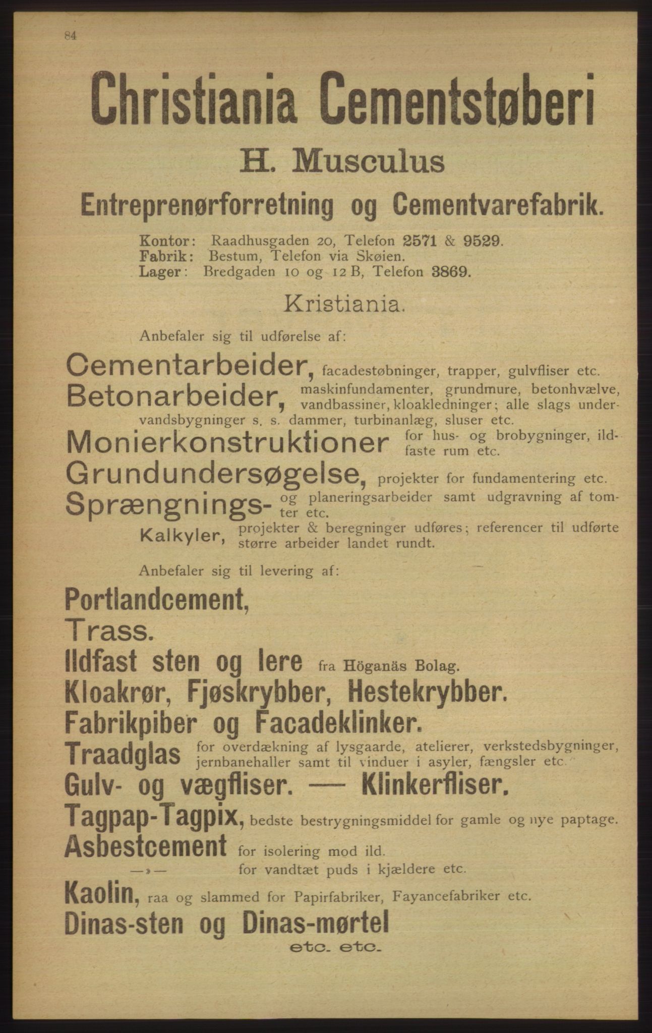 Kristiania/Oslo adressebok, PUBL/-, 1906, p. 84