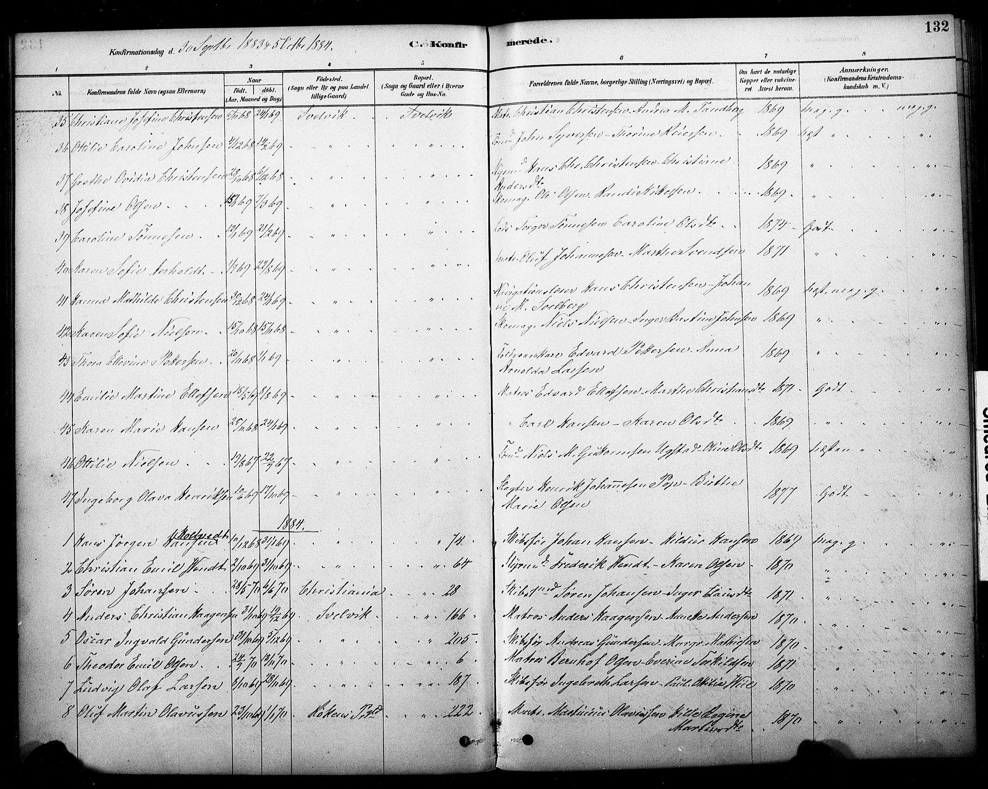 Strømm kirkebøker, AV/SAKO-A-322/F/Fb/L0001: Parish register (official) no. II 1, 1878-1899, p. 132