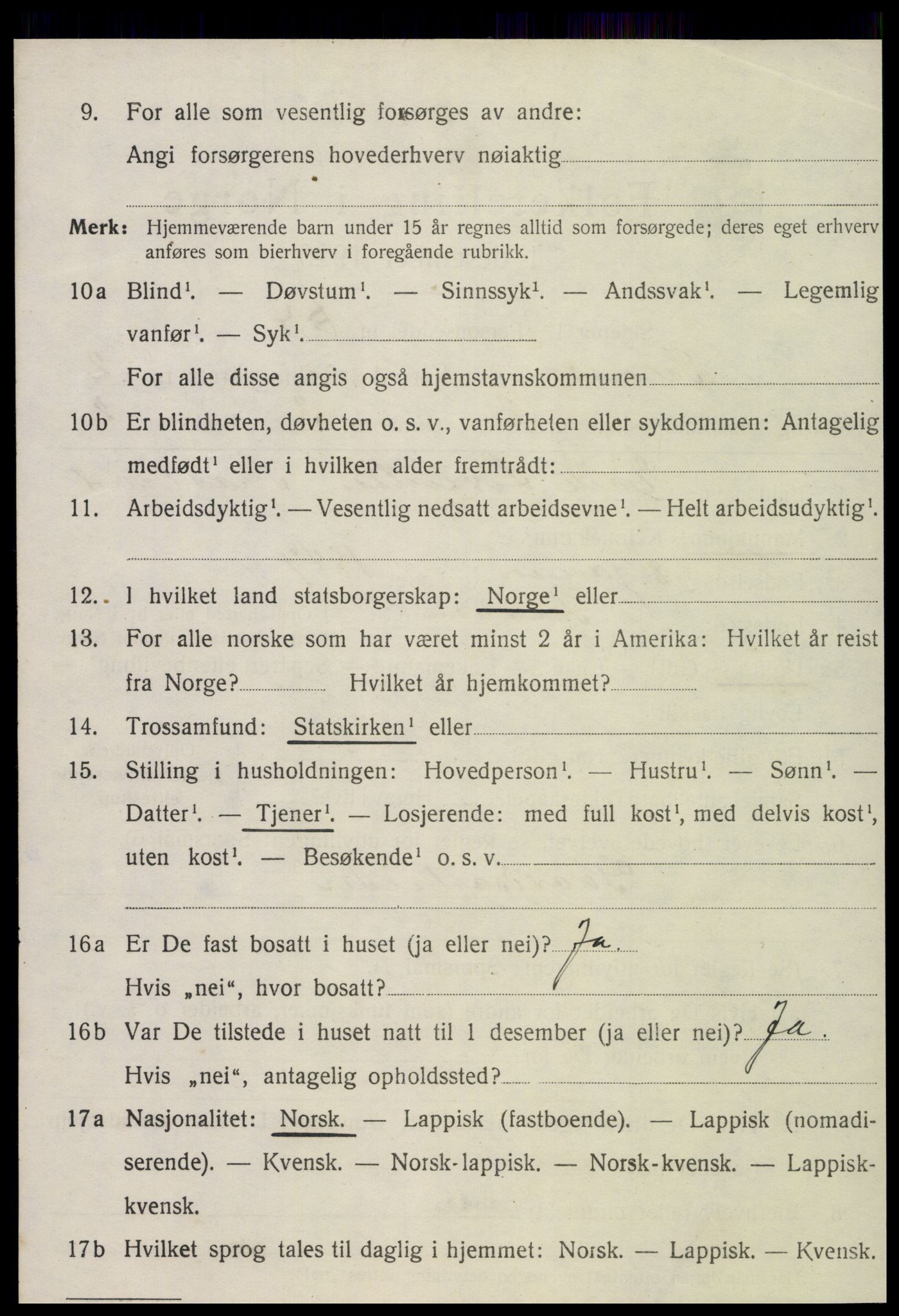 SAT, 1920 census for Snåsa, 1920, p. 1205