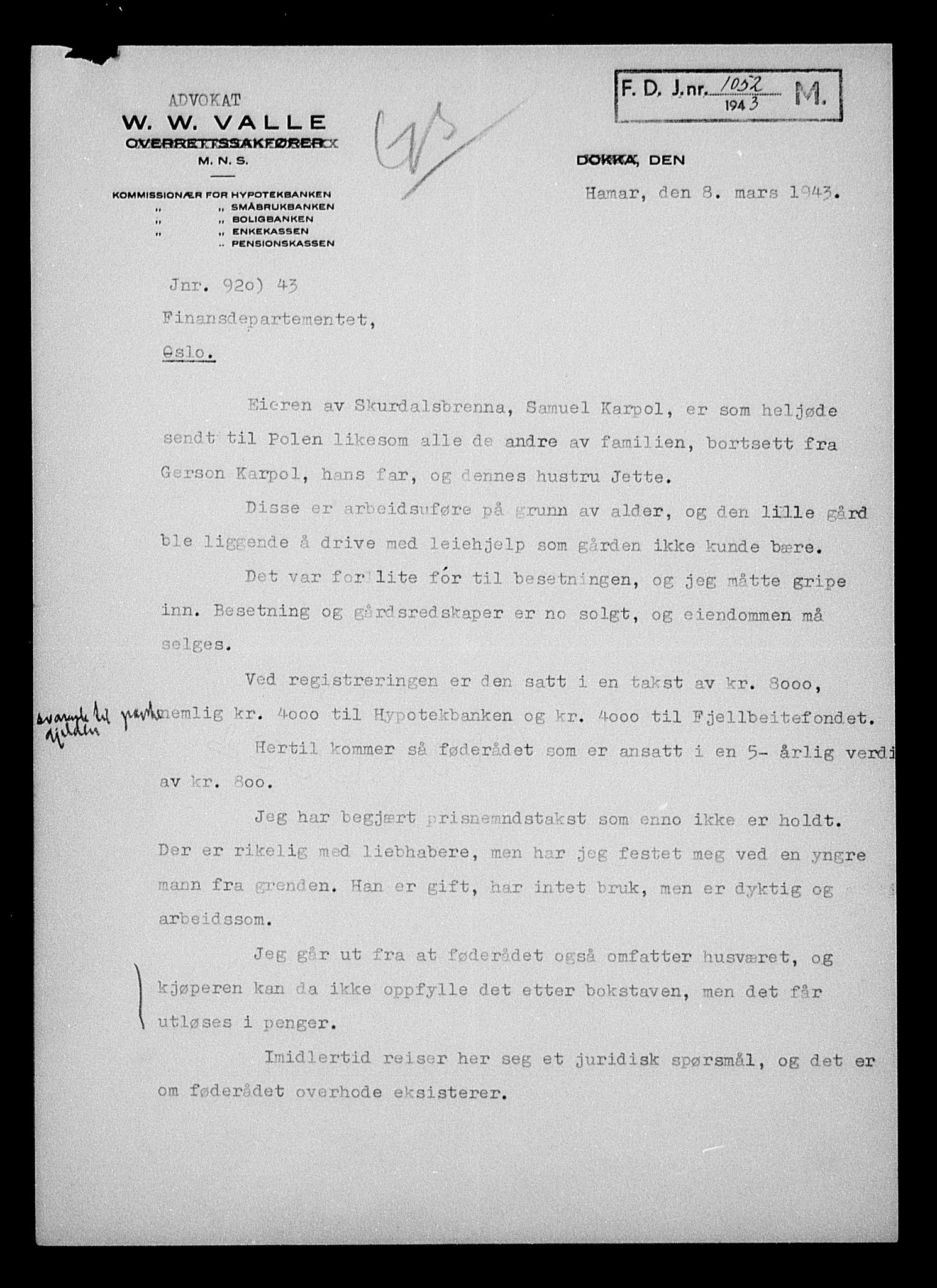 Justisdepartementet, Tilbakeføringskontoret for inndratte formuer, AV/RA-S-1564/H/Hc/Hcc/L0949: --, 1945-1947, p. 710