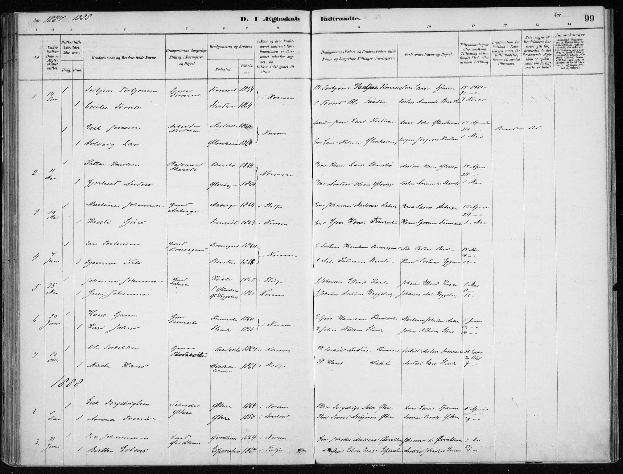 Sogndal sokneprestembete, SAB/A-81301/H/Haa/Haac/L0001: Parish register (official) no. C 1, 1878-1907, p. 99