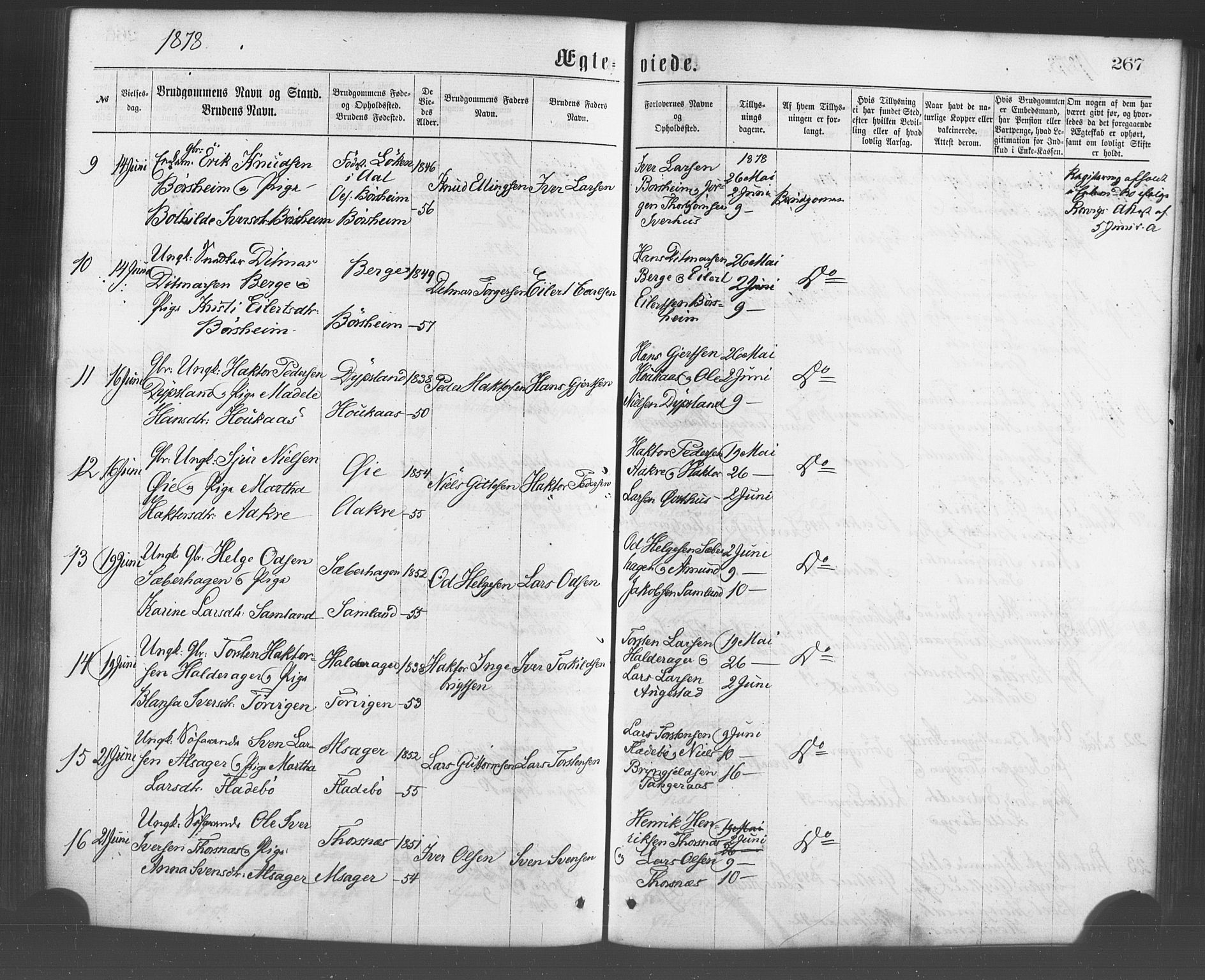 Strandebarm sokneprestembete, AV/SAB-A-78401/H/Haa: Parish register (official) no. A 9, 1872-1886, p. 267