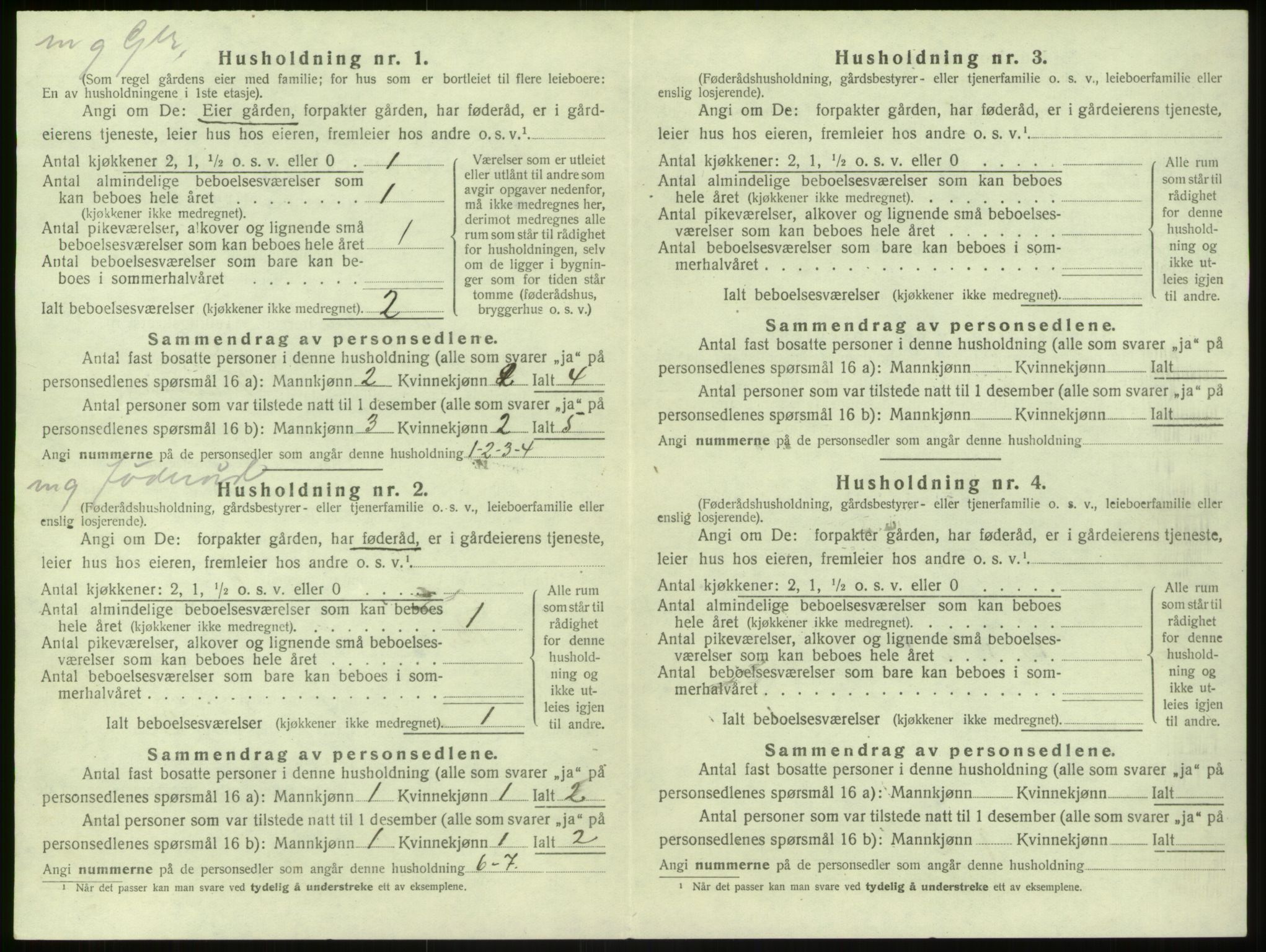 SAB, 1920 census for Modalen, 1920, p. 164