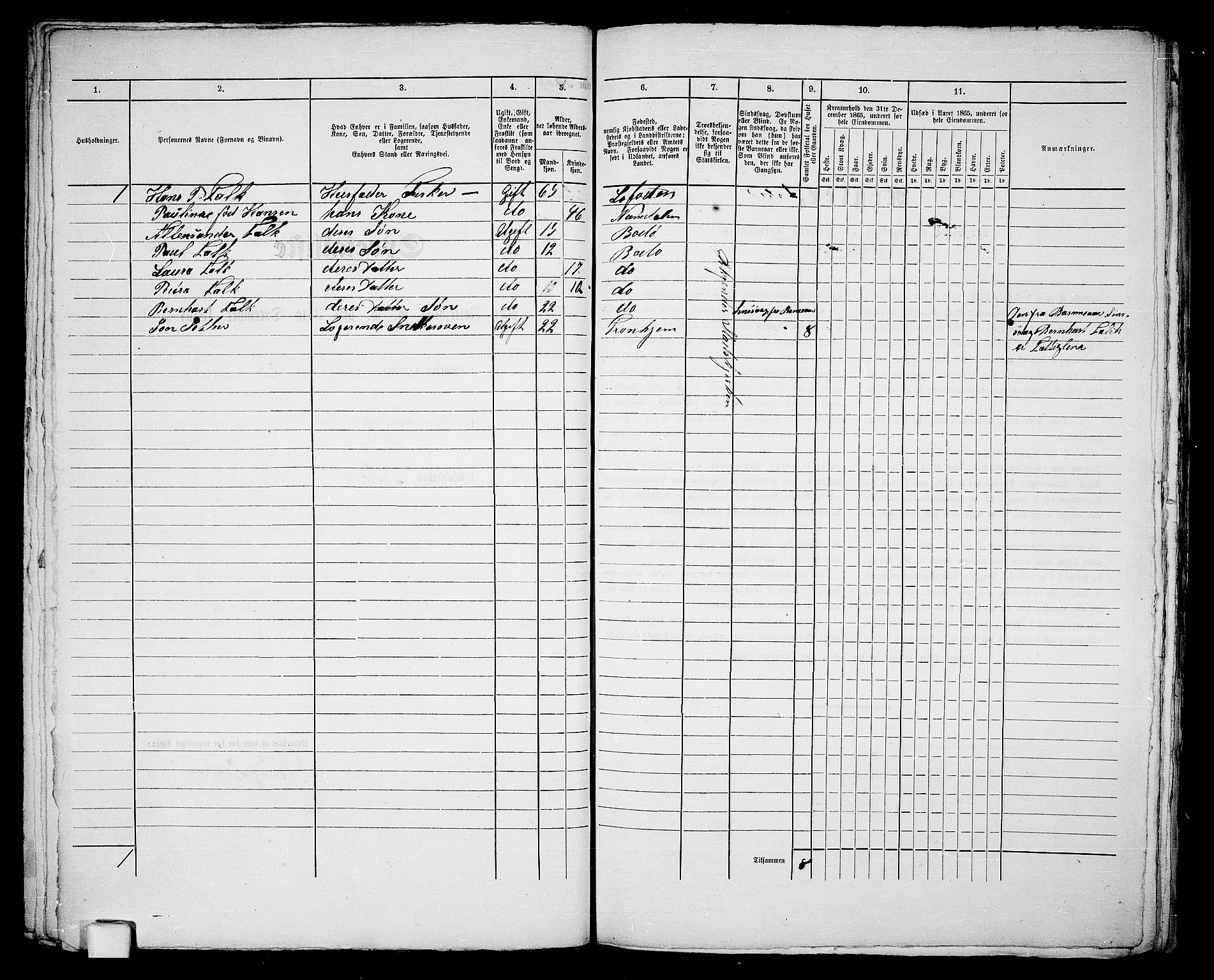 RA, 1865 census for Bodø/Bodø, 1865, p. 74