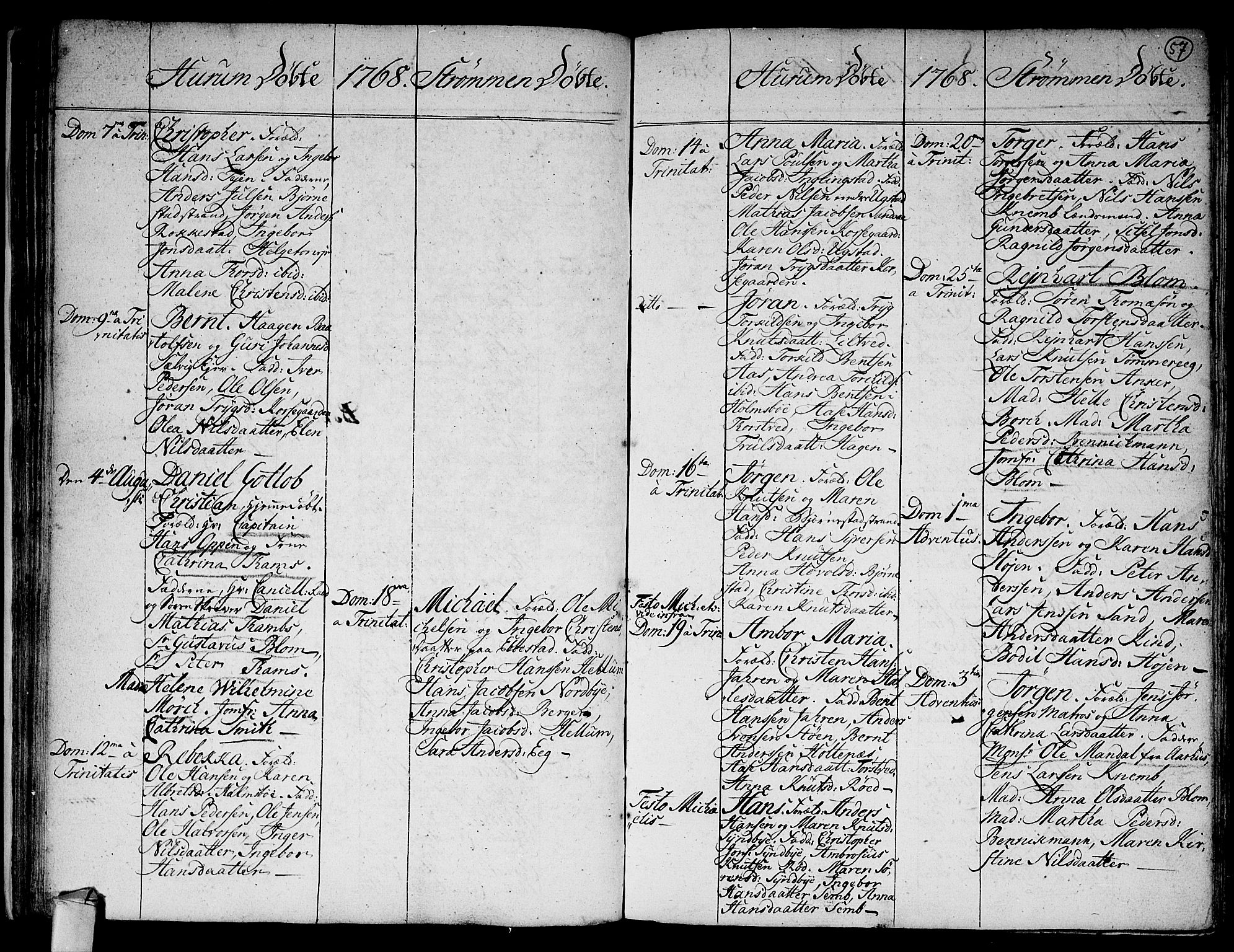 Hurum kirkebøker, SAKO/A-229/F/Fa/L0006: Parish register (official) no. 6, 1756-1770, p. 57