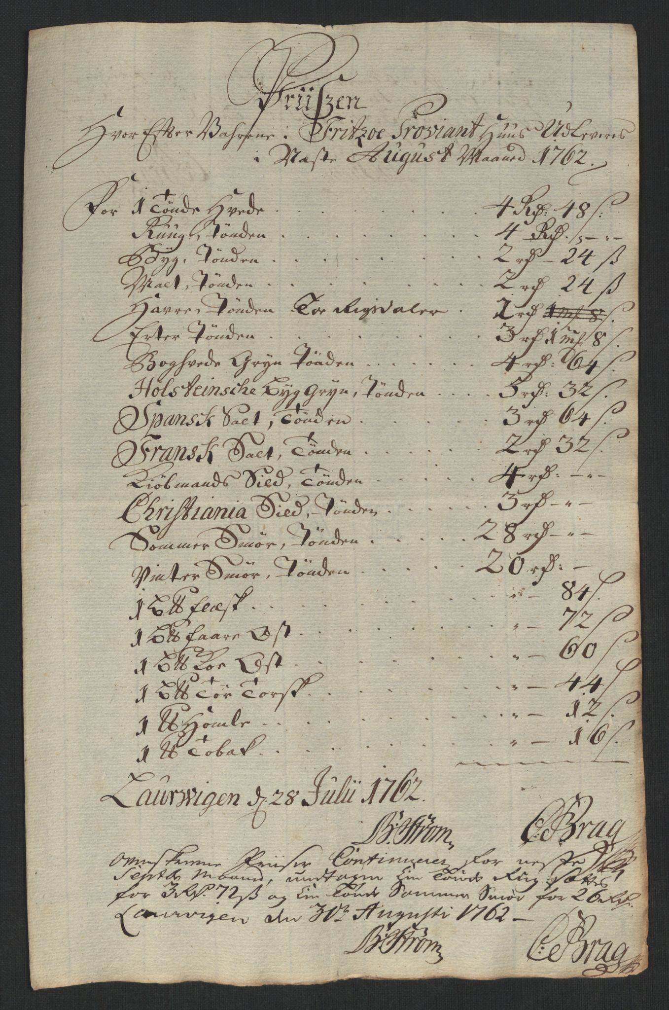 Larvik grevskap, AV/SAKO-A-1056/F/Fk/Fke/L0001: Diverse regnskapssaker, 1729-1810, p. 223