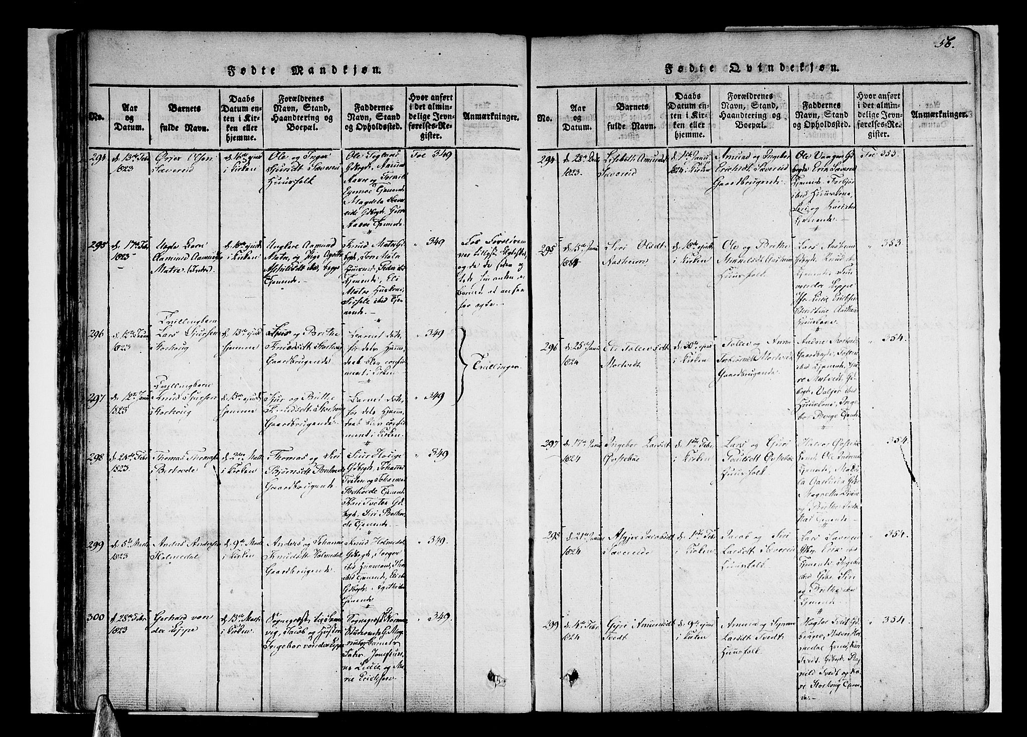 Skånevik sokneprestembete, AV/SAB-A-77801/H/Haa: Parish register (official) no. A 3, 1815-1828, p. 56