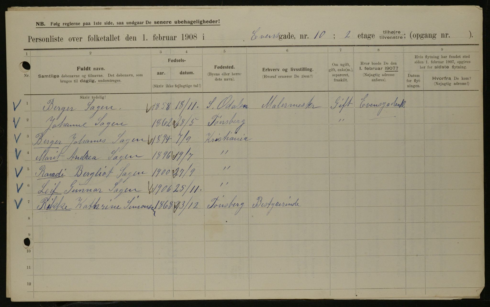 OBA, Municipal Census 1908 for Kristiania, 1908, p. 20860