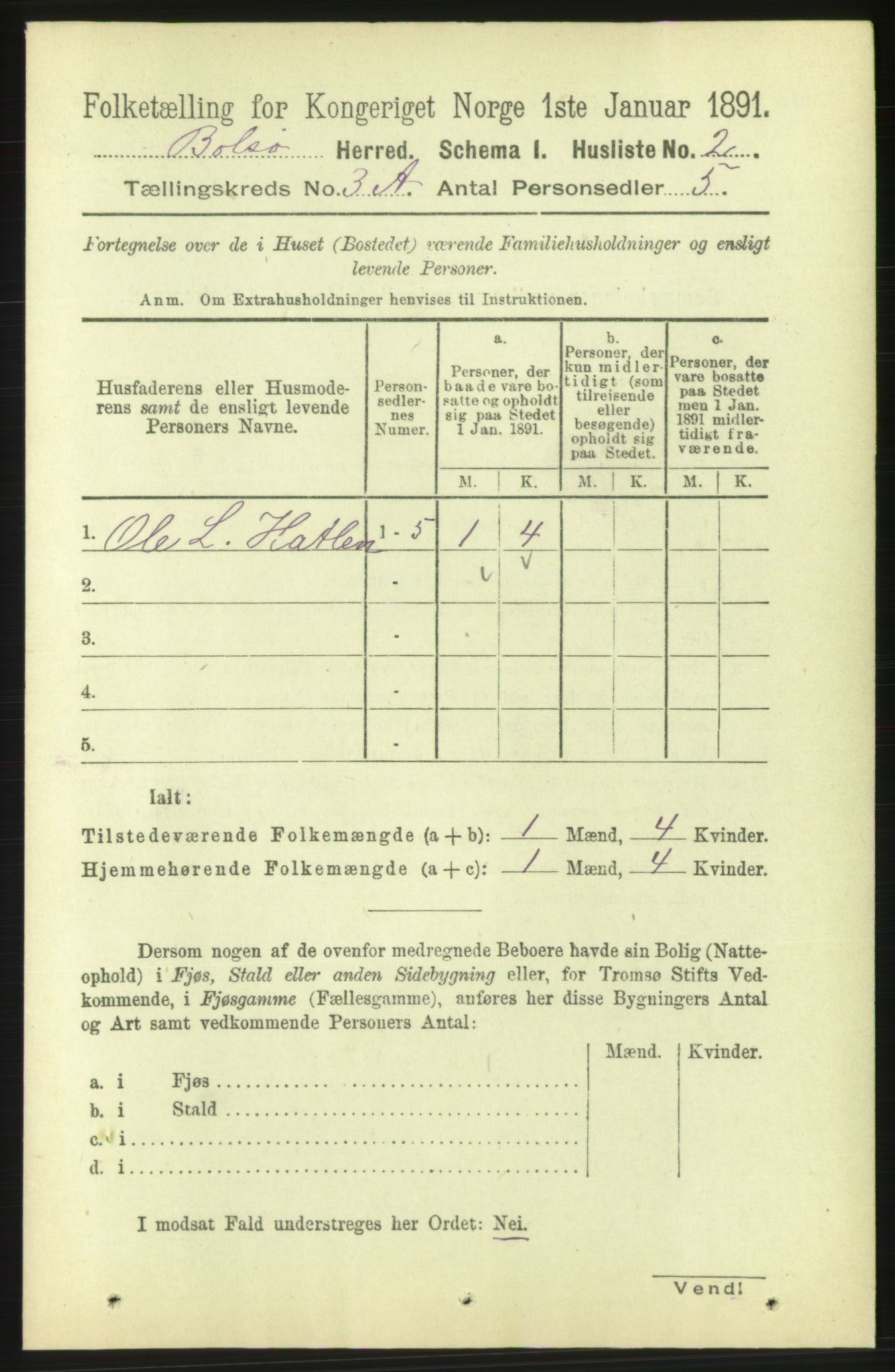 RA, 1891 census for 1544 Bolsøy, 1891, p. 1737